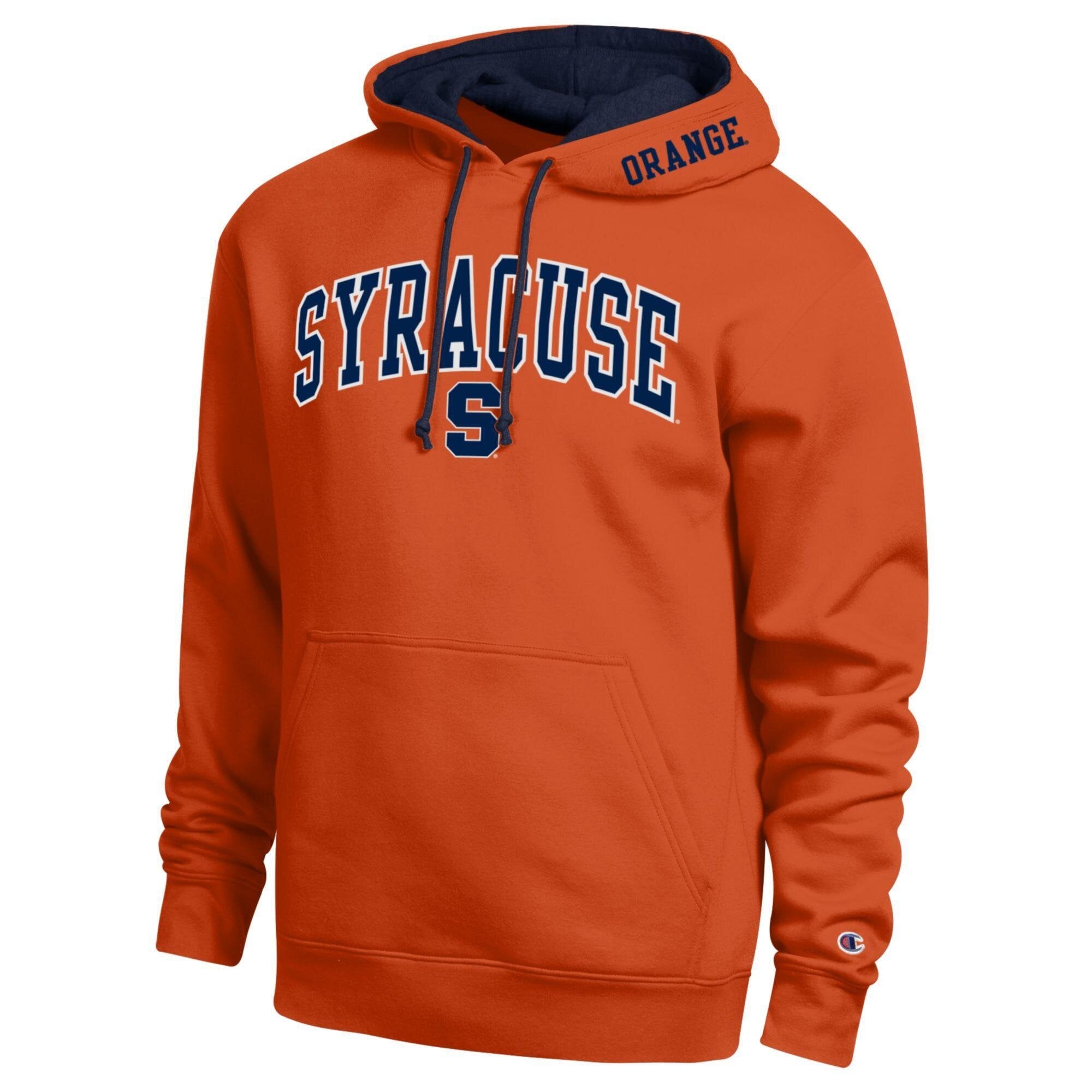 Men's Champion Orange Syracuse Arch Tackle Twill Hoodie