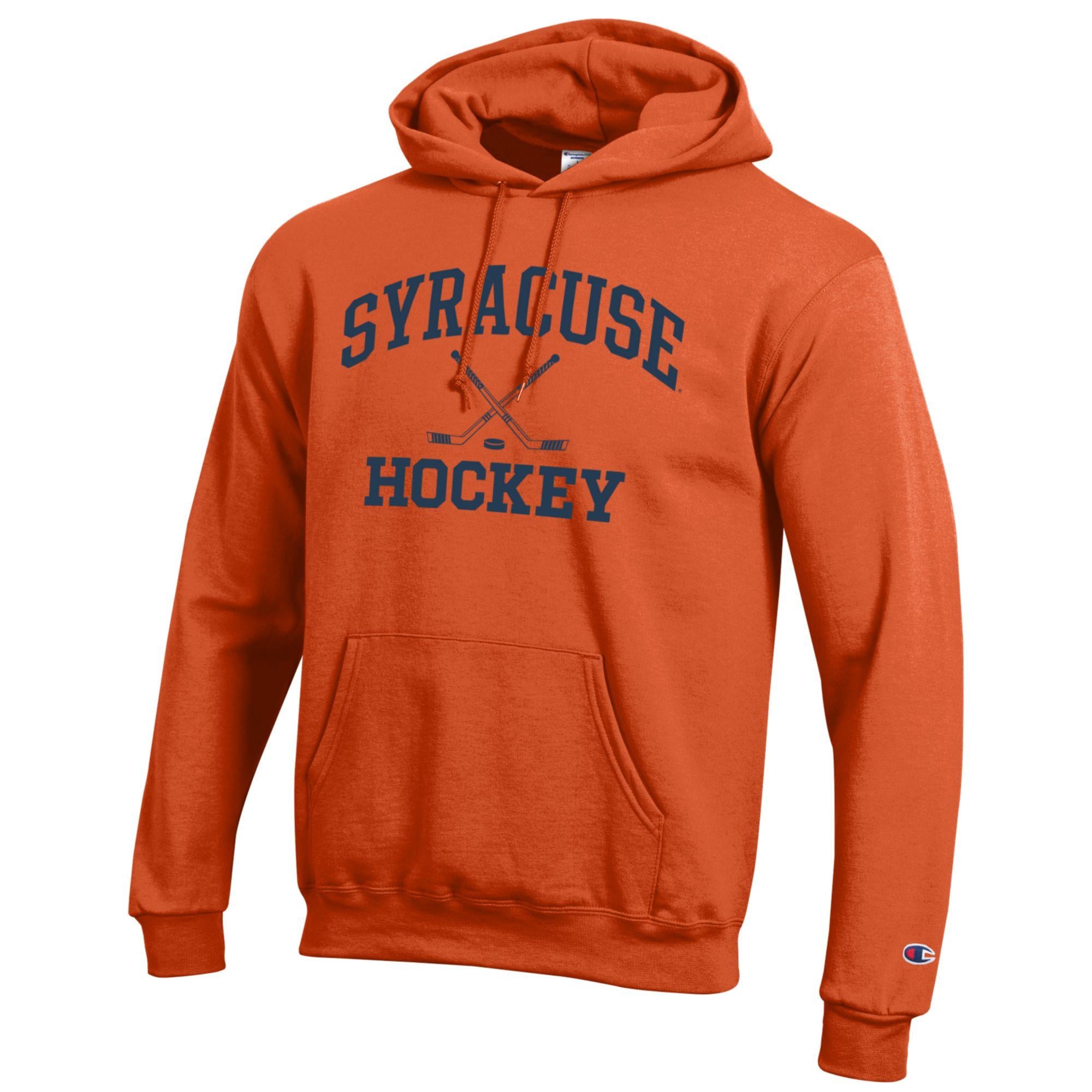 Men's Champion Orange Syracuse Hockey Icon Powerblend Pullover Hoodie
