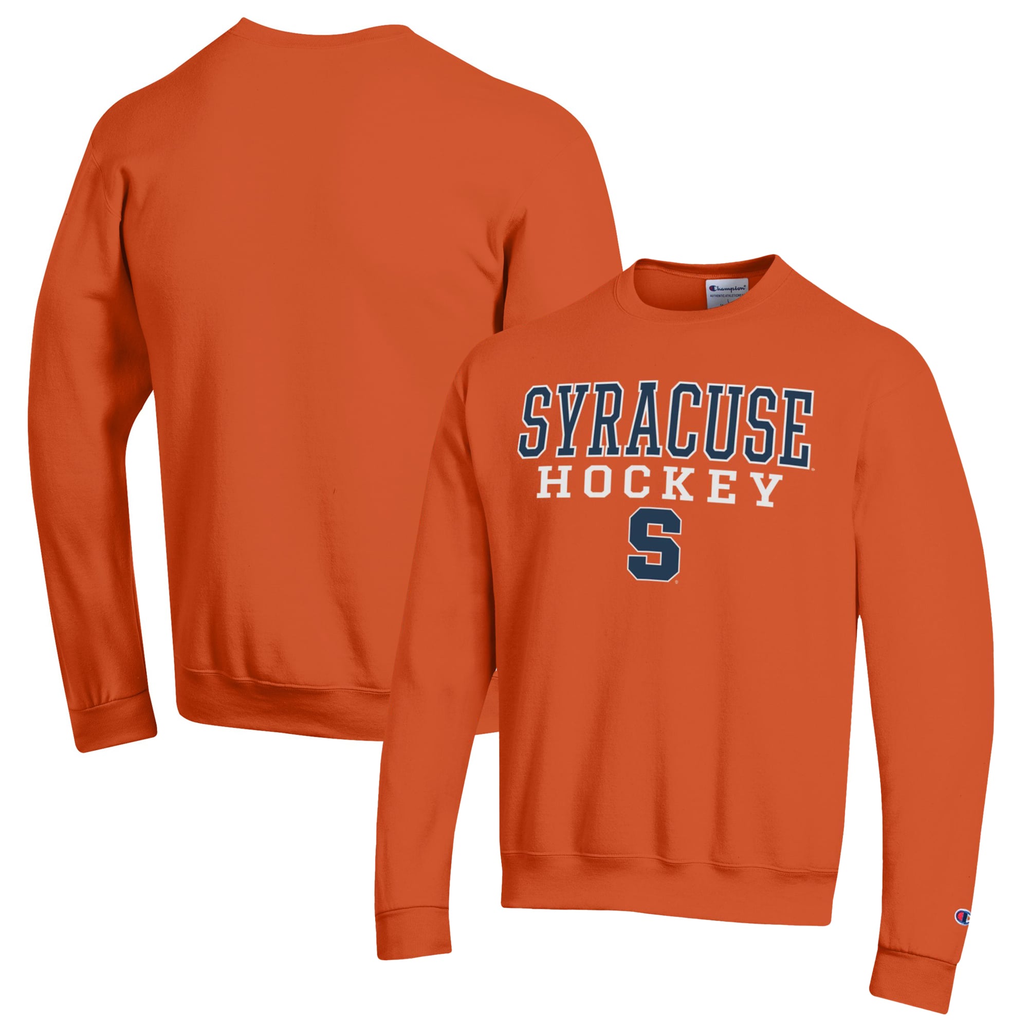 Sweat-shirt à enfiler Champion orange Syracuse avec logo Stack et de hockey Powerblend pour homme