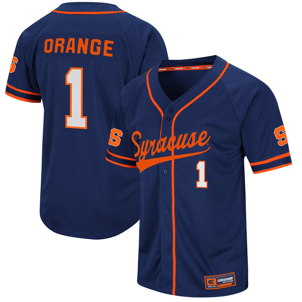 Men's Colosseum Navy Syracuse Orange Turf 'n' Turf Baseball Jersey