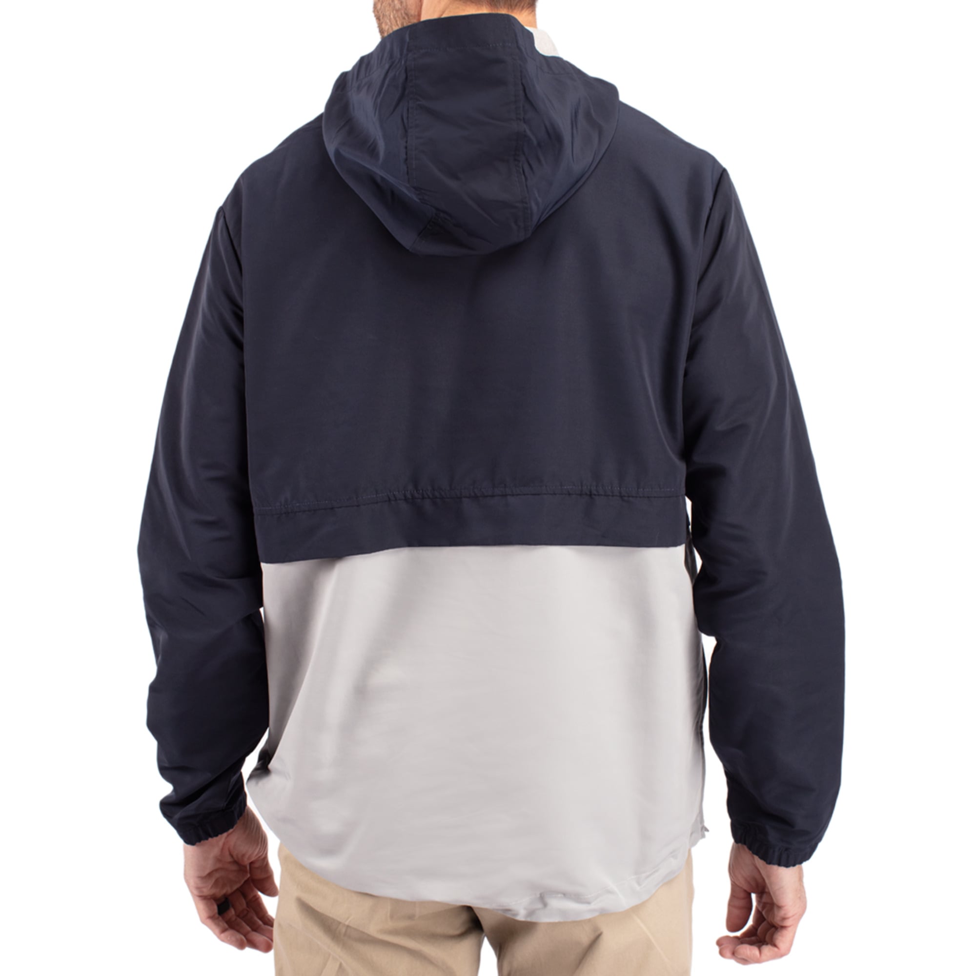 Men's Cutter & Buck Navy Syracuse Orange Charter Eco Recycled Half-Zip Anorak Jacket