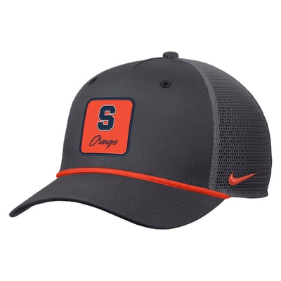  Syracuse Orange Nike Primetime Logo Script Rise Rope Trucker Adjustable Hat - Anthracite