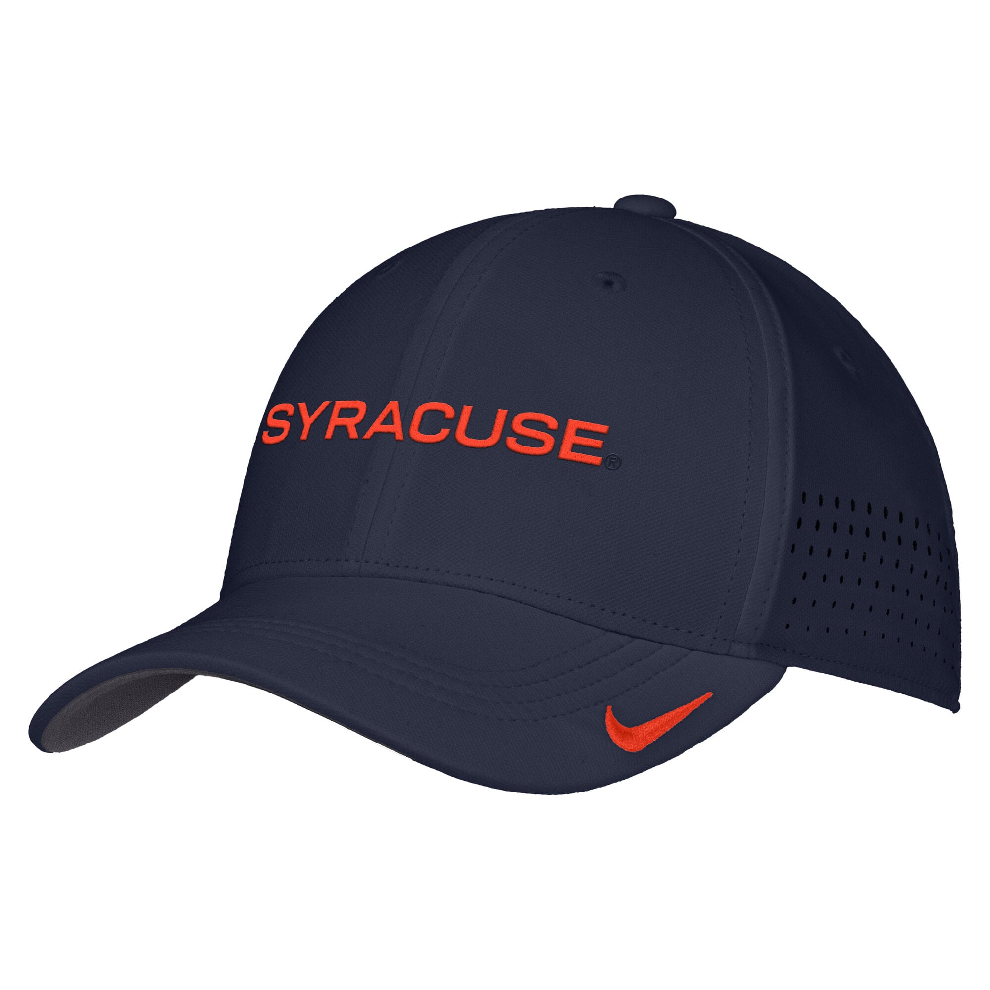 Men's Nike Navy Syracuse Orange 2026 On-Field AeroBill SwooshFlex Dri-FIT Hat