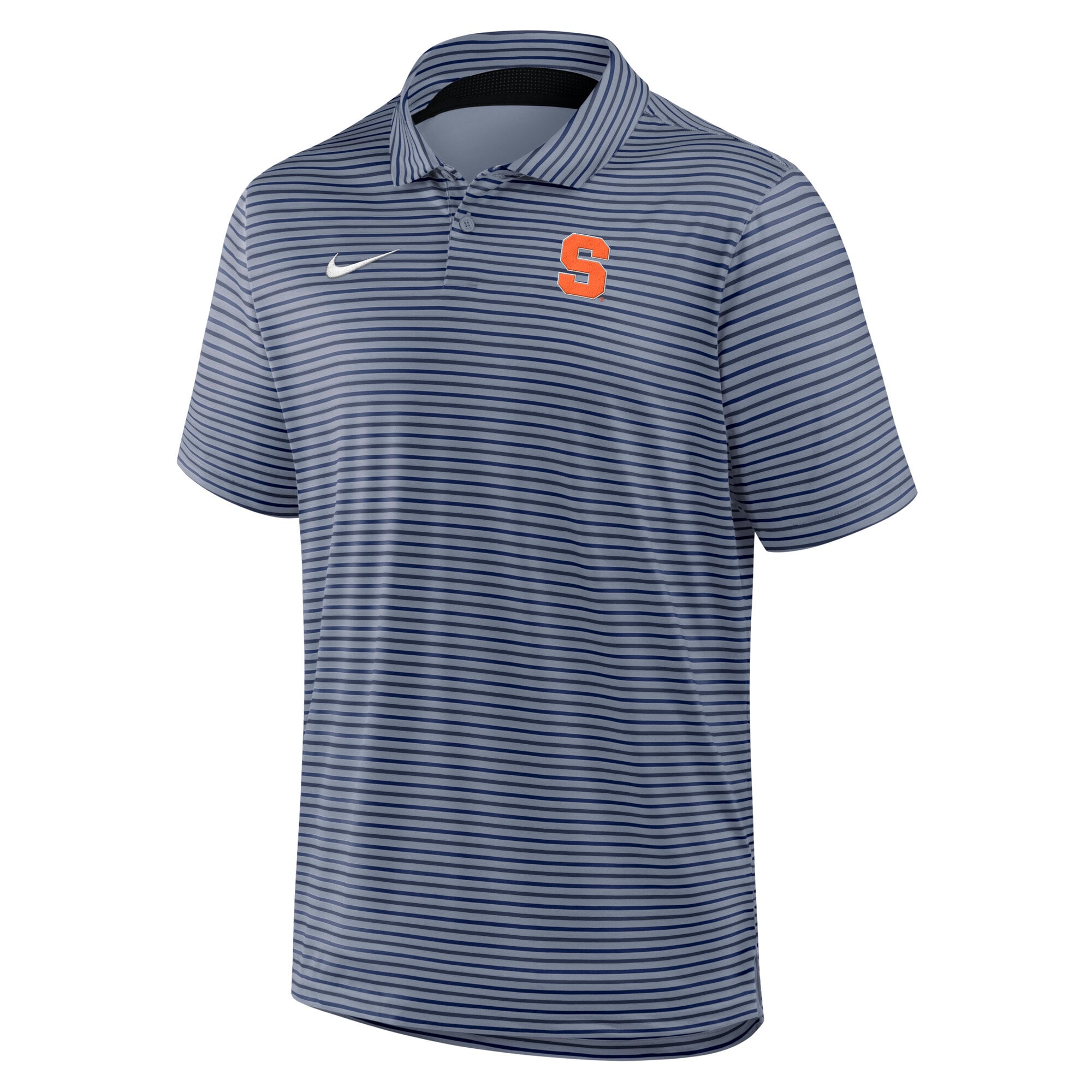 Polo Nike Dri-FIT Tour Stripe bleu marine et orange Syracuse pour homme