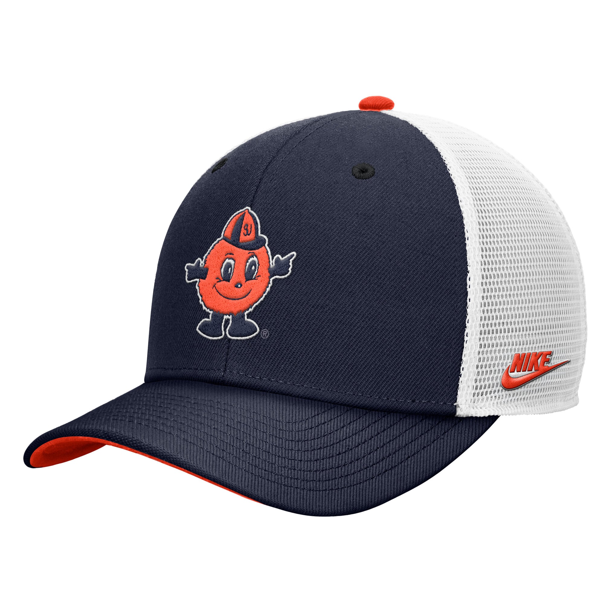 Casquette trucker ajustable Nike pour homme, bleu marine, Syracuse Orange Legacy Mascot