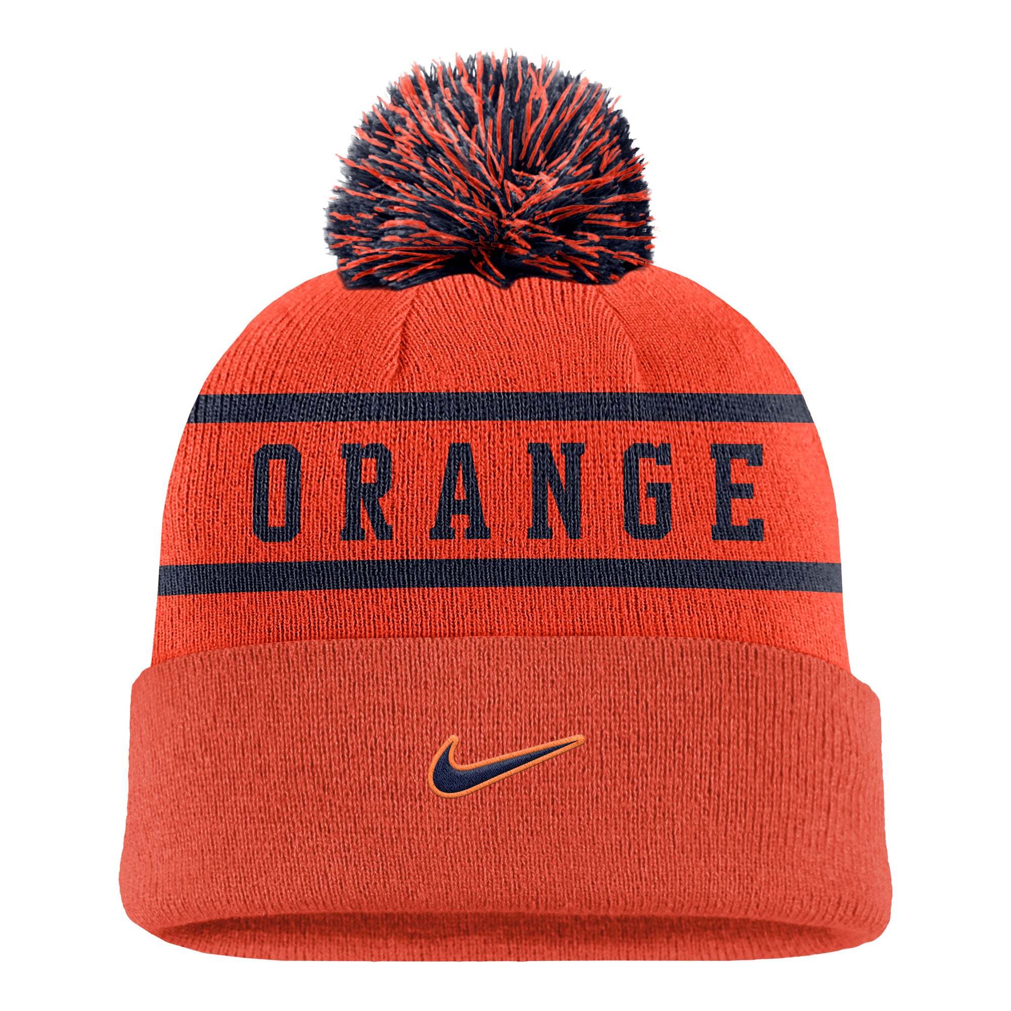 Men's Nike Orange Syracuse Orange Peak Cuffed Knit Hat with Pom