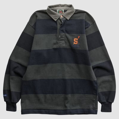 Syracuse Orange Rugby Wear 2000s Long Sleeve Polo - Charcoal - S by Fanatics Real Vintage