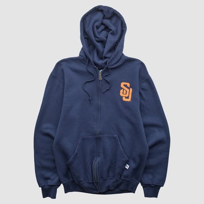 Syracuse Orange Russell 90s Hooded Full Zip Sweatshirt - Navy - XS by Fanatics Real Vintage