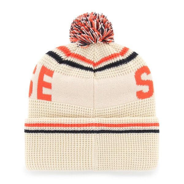 Bonnet unisexe '47 crème orange Syracuse en maille gaufrée à revers avec pompon