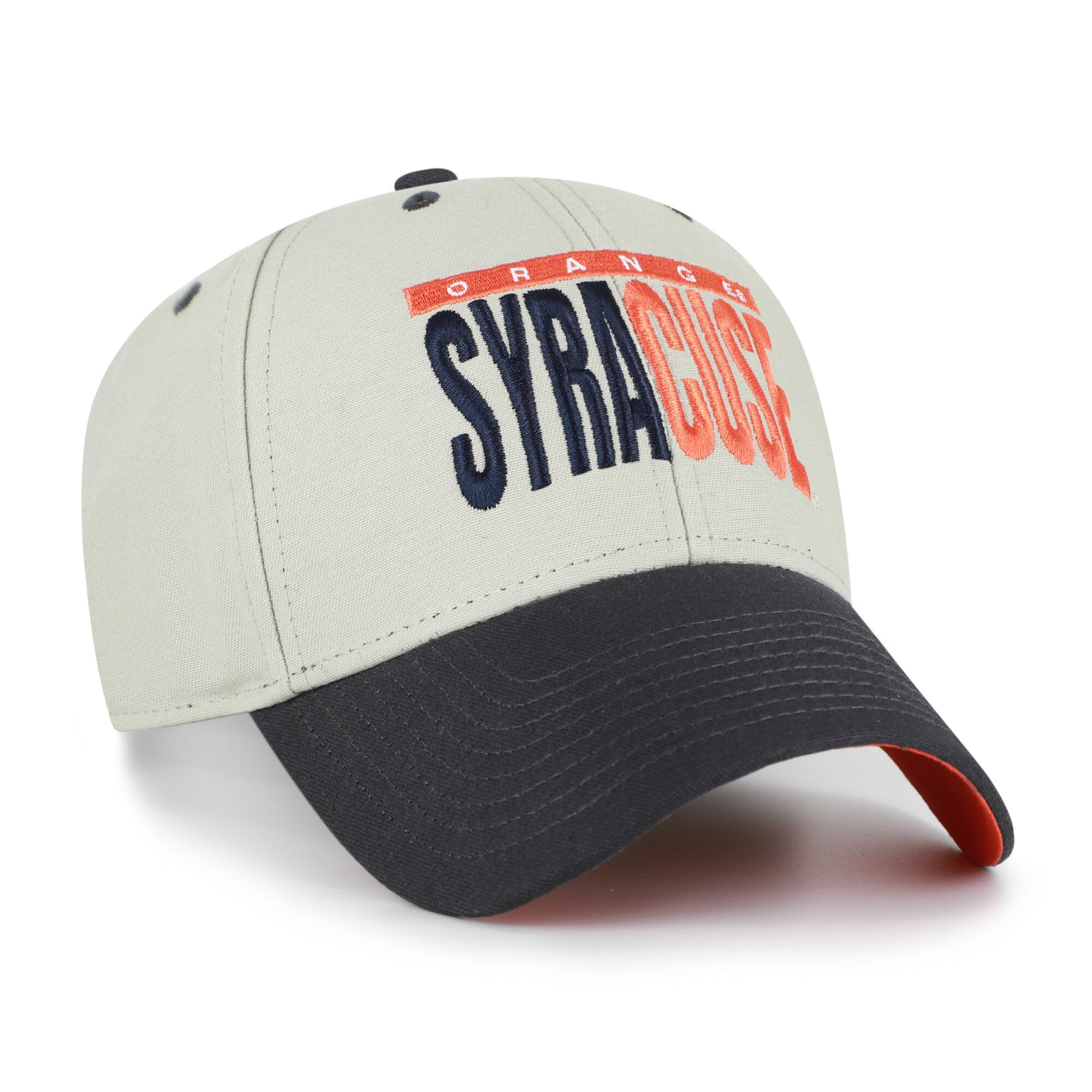 Casquette unisexe ajustable '47 grise/noire Syracuse Orange MVP avec texte demi-bloc