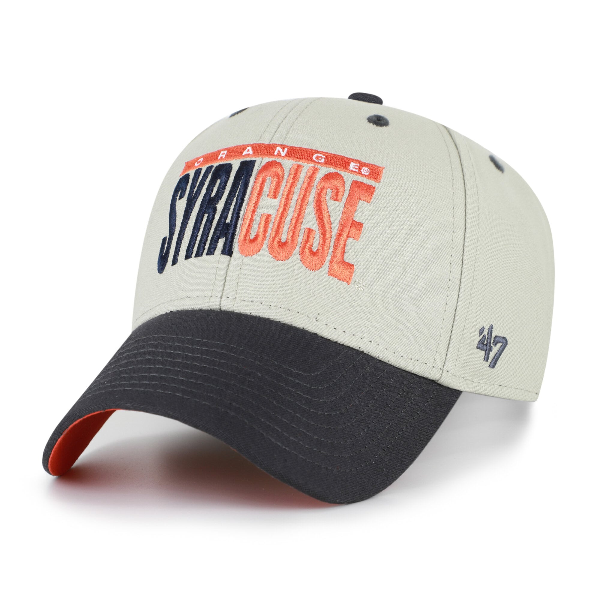 Casquette unisexe ajustable '47 grise/noire Syracuse Orange MVP avec texte demi-bloc