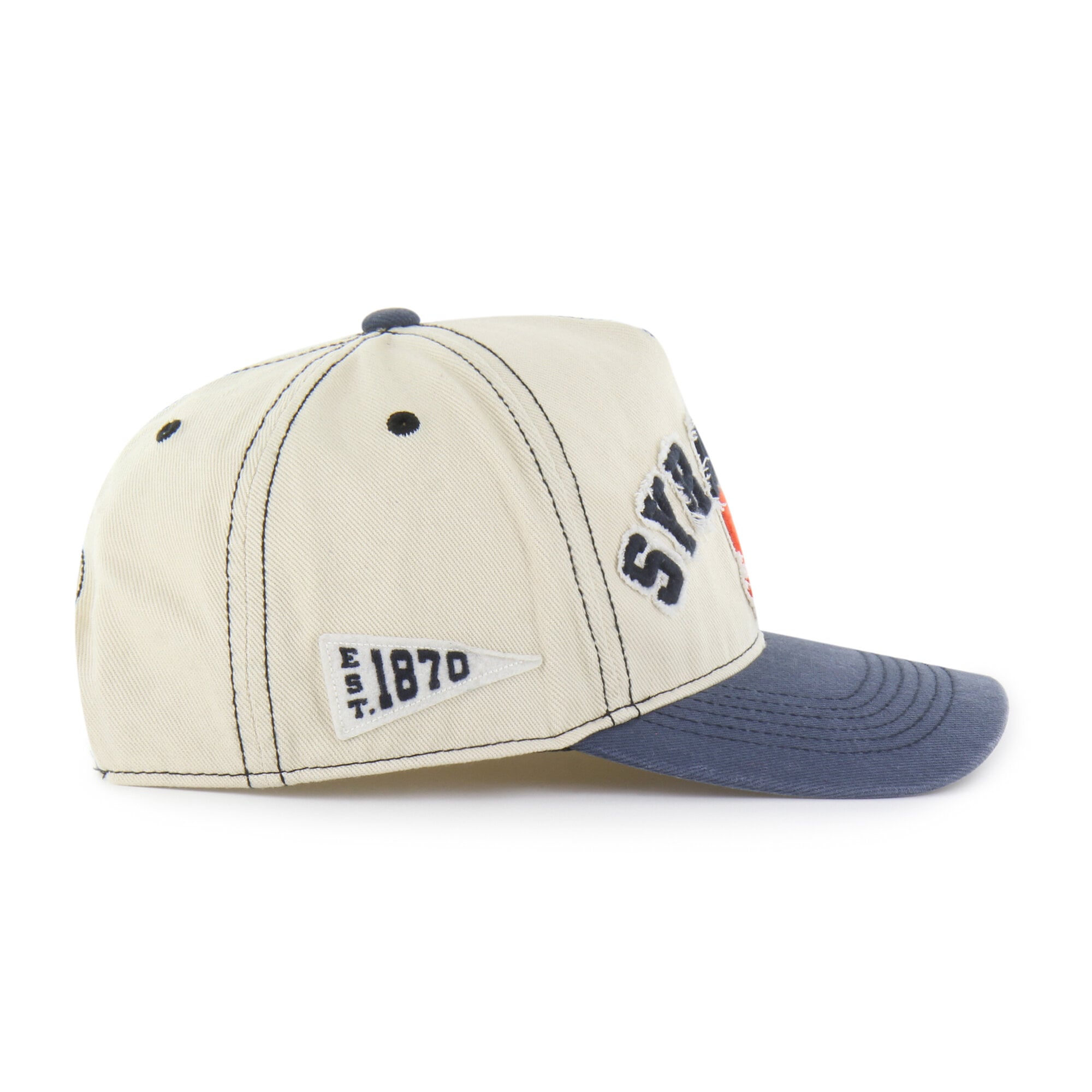 Unisex '47 Tan/Navy Syracuse Orange Well-Worn Calderwood Hitch Adjustable Hat