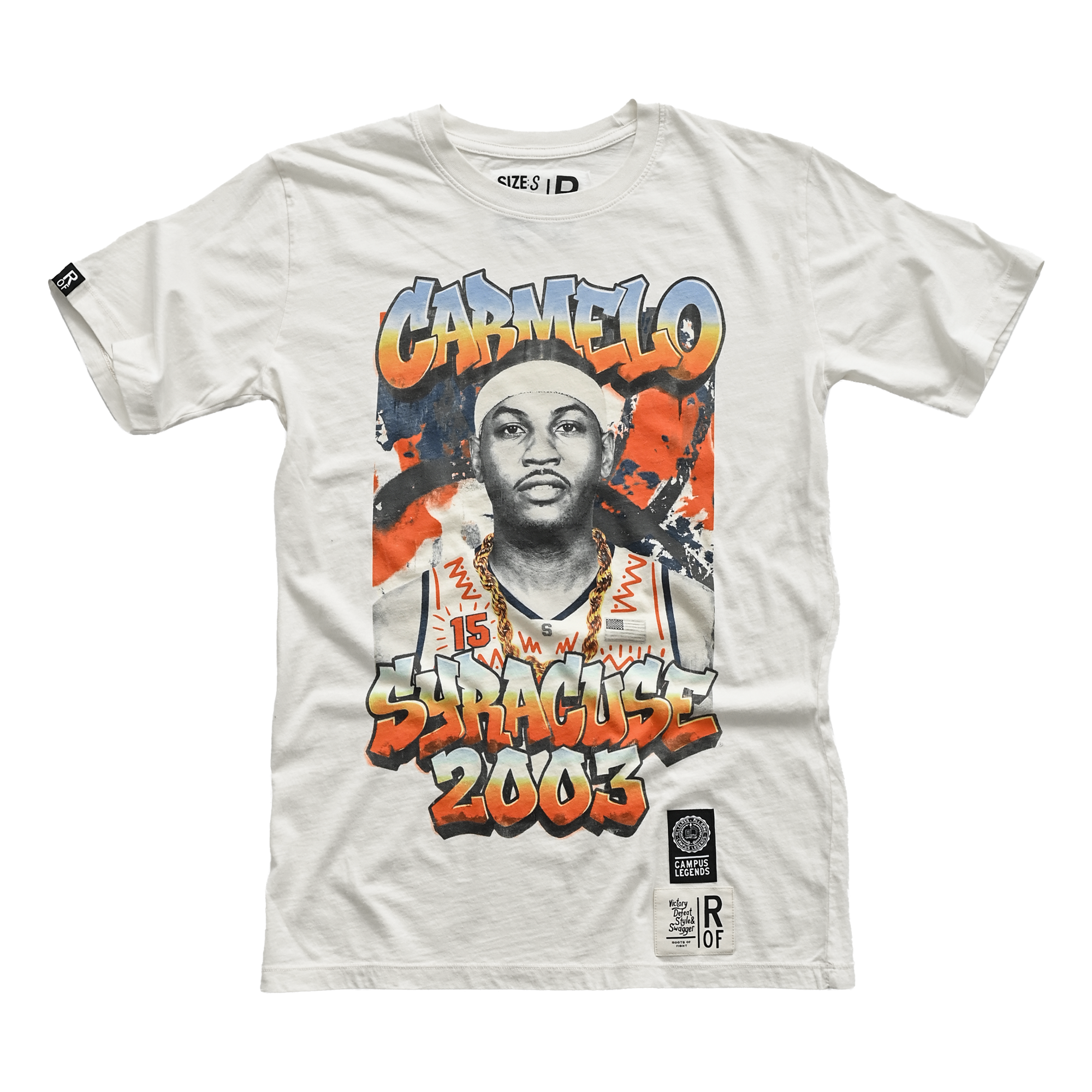 T-shirt unisexe Roots of Fight x Syracuse Orange Carmelo Anthony Cream '03
