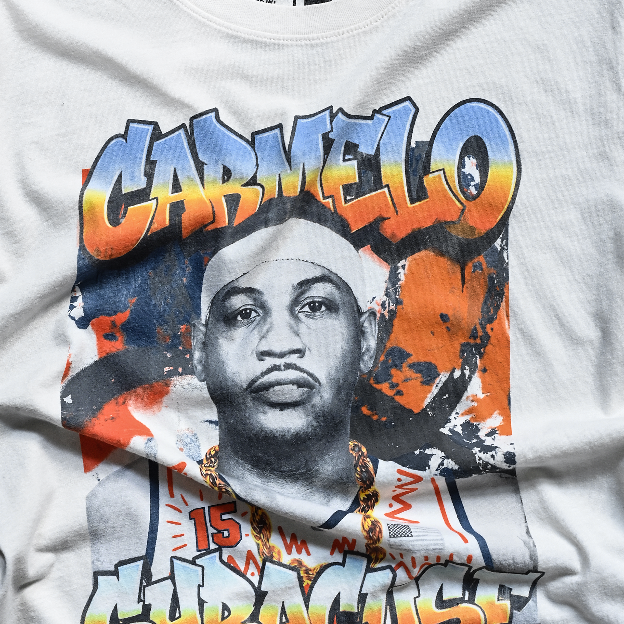 T-shirt unisexe Roots of Fight x Syracuse Orange Carmelo Anthony Cream '03