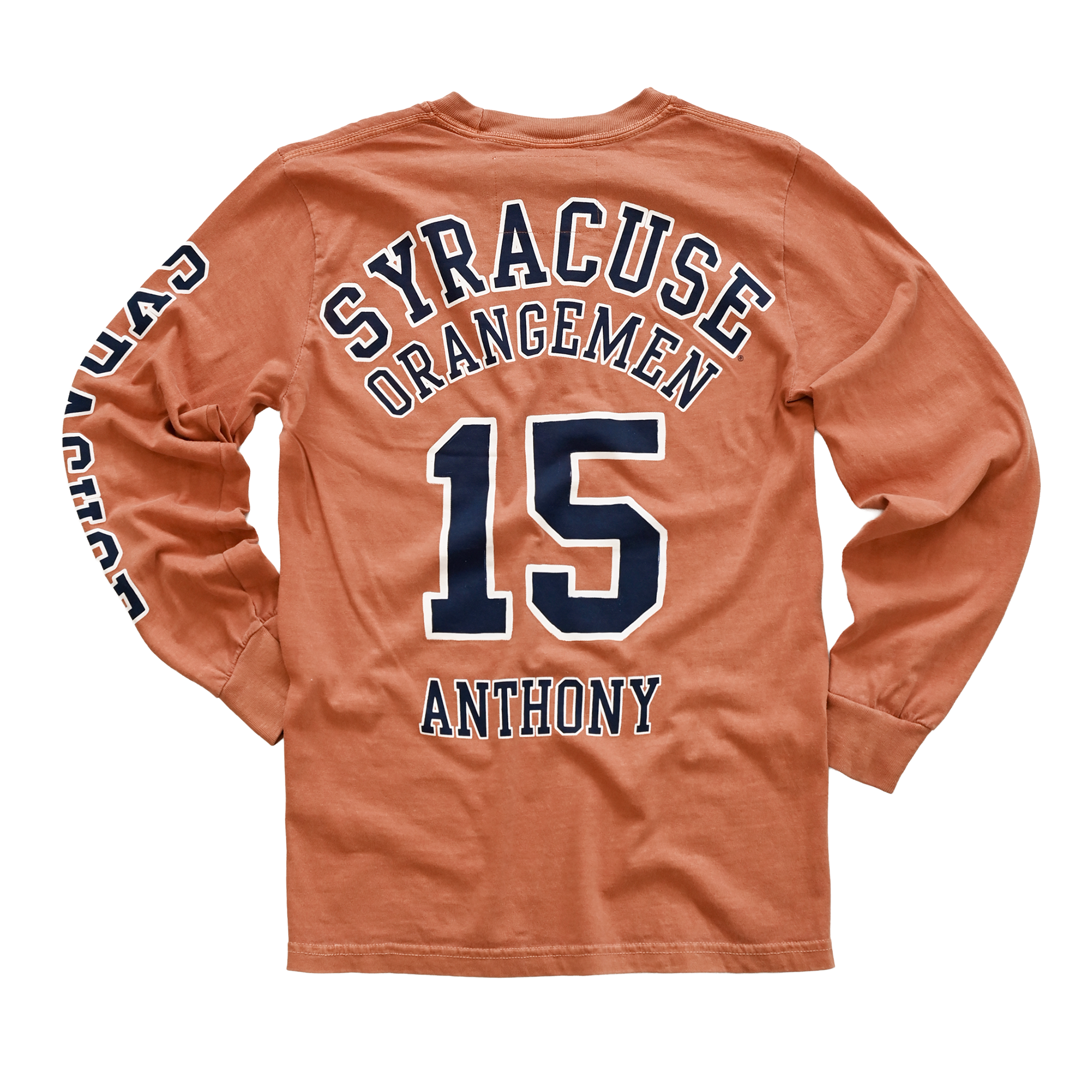 T-shirt unisexe à manches longues Roots of Fight x Syracuse Orange Carmelo Anthony n° 15