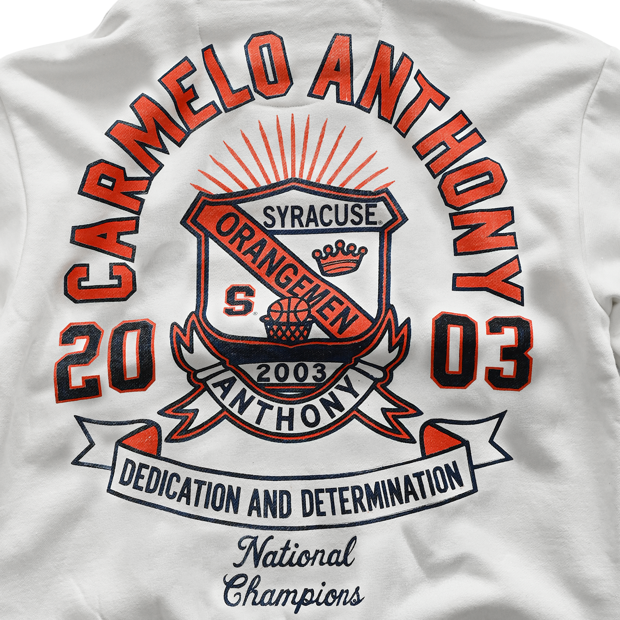 Sweat à capuche unisexe Roots of Fight x Syracuse Orange Carmelo Anthony blanc