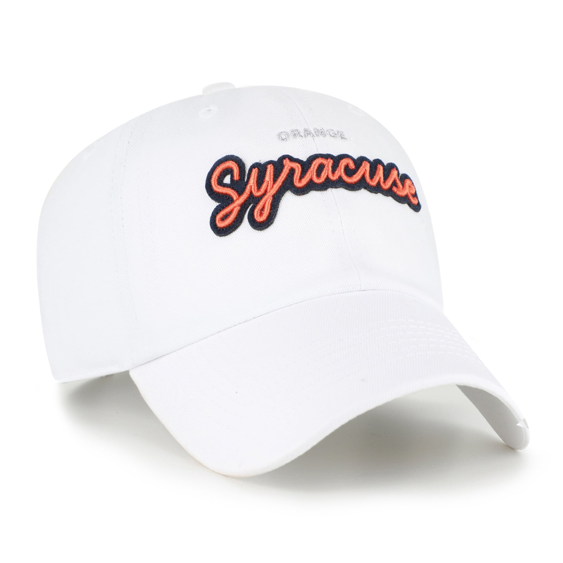 Casquette ajustable « 47 White Syracuse Orange Trendy Script Clean Up » pour femme