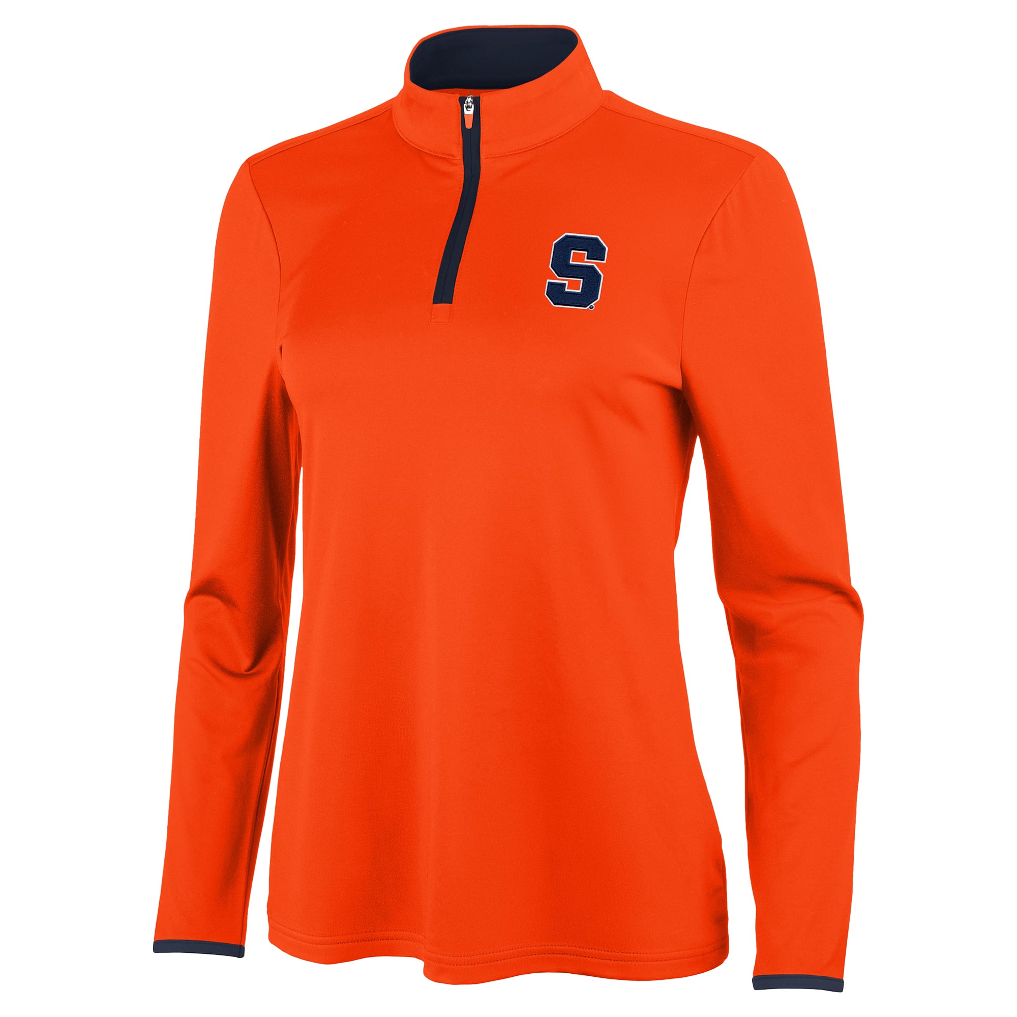 Pull à col zippé Brink orange Syracuse pour femme, coloris Antigua/marine/bleu marine.