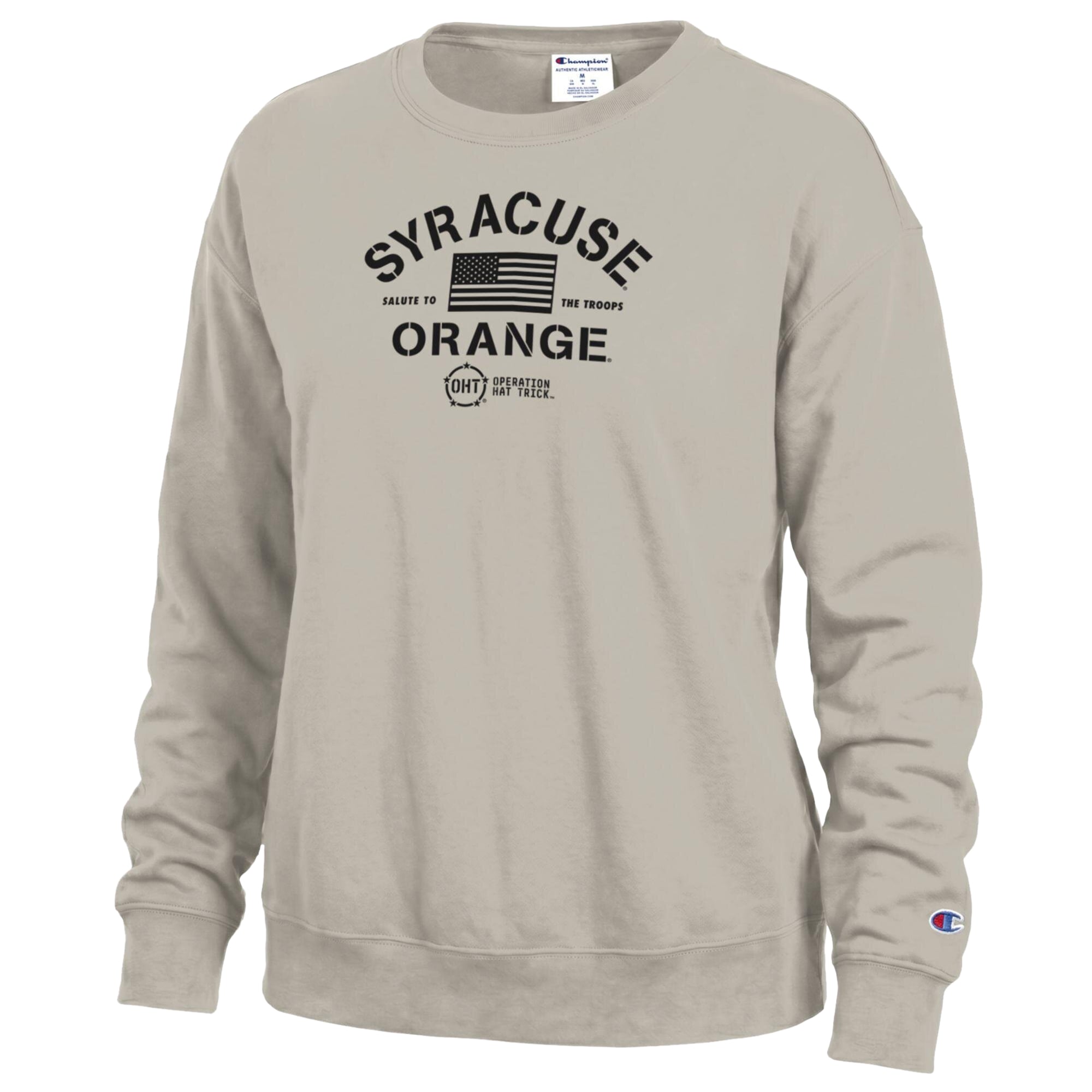 Women's Champion Tan Syracuse Orange Operation Hat Trick Powerblend Sweatshirt