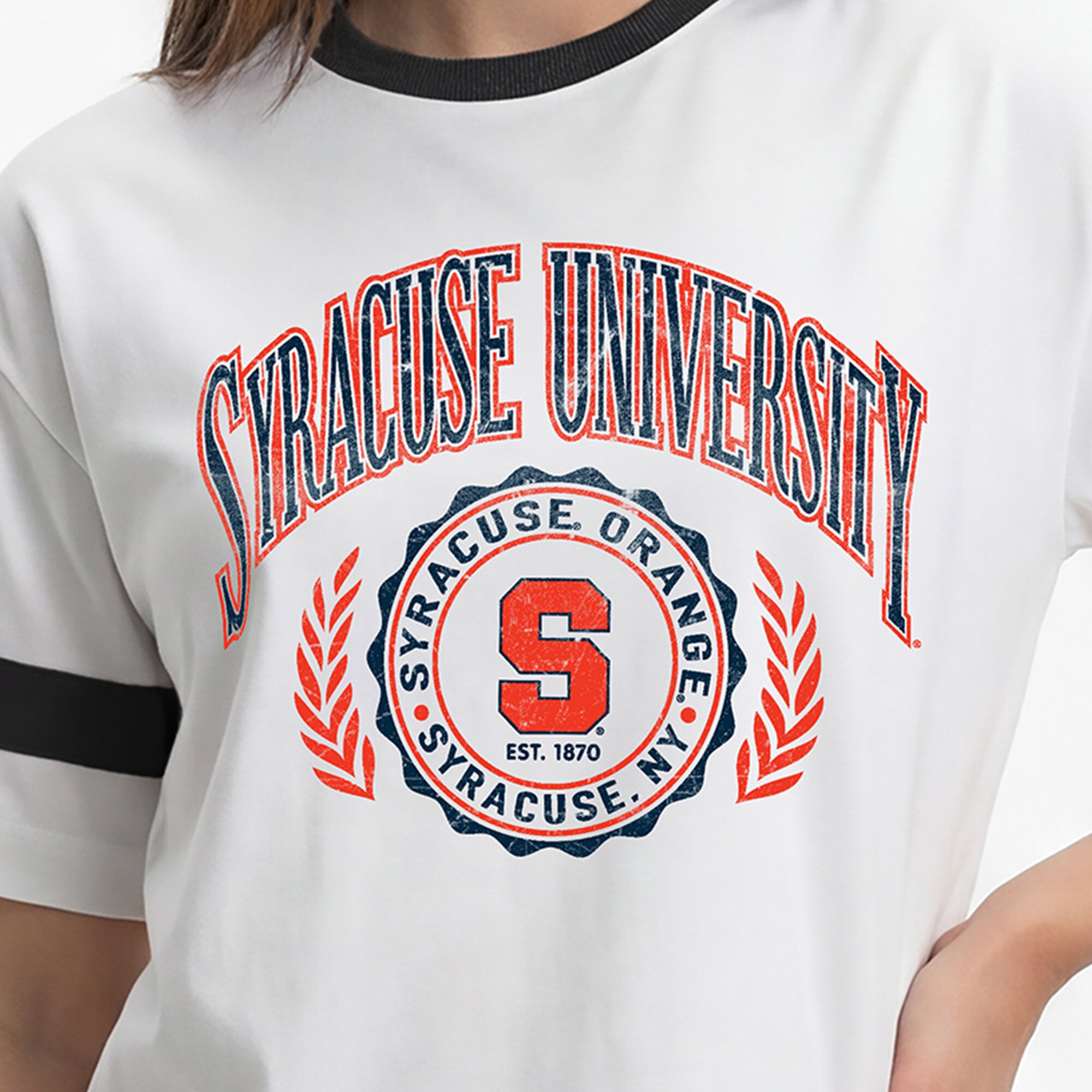 Women's Champion White Syracuse Orange Retro Oversized T-Shirt