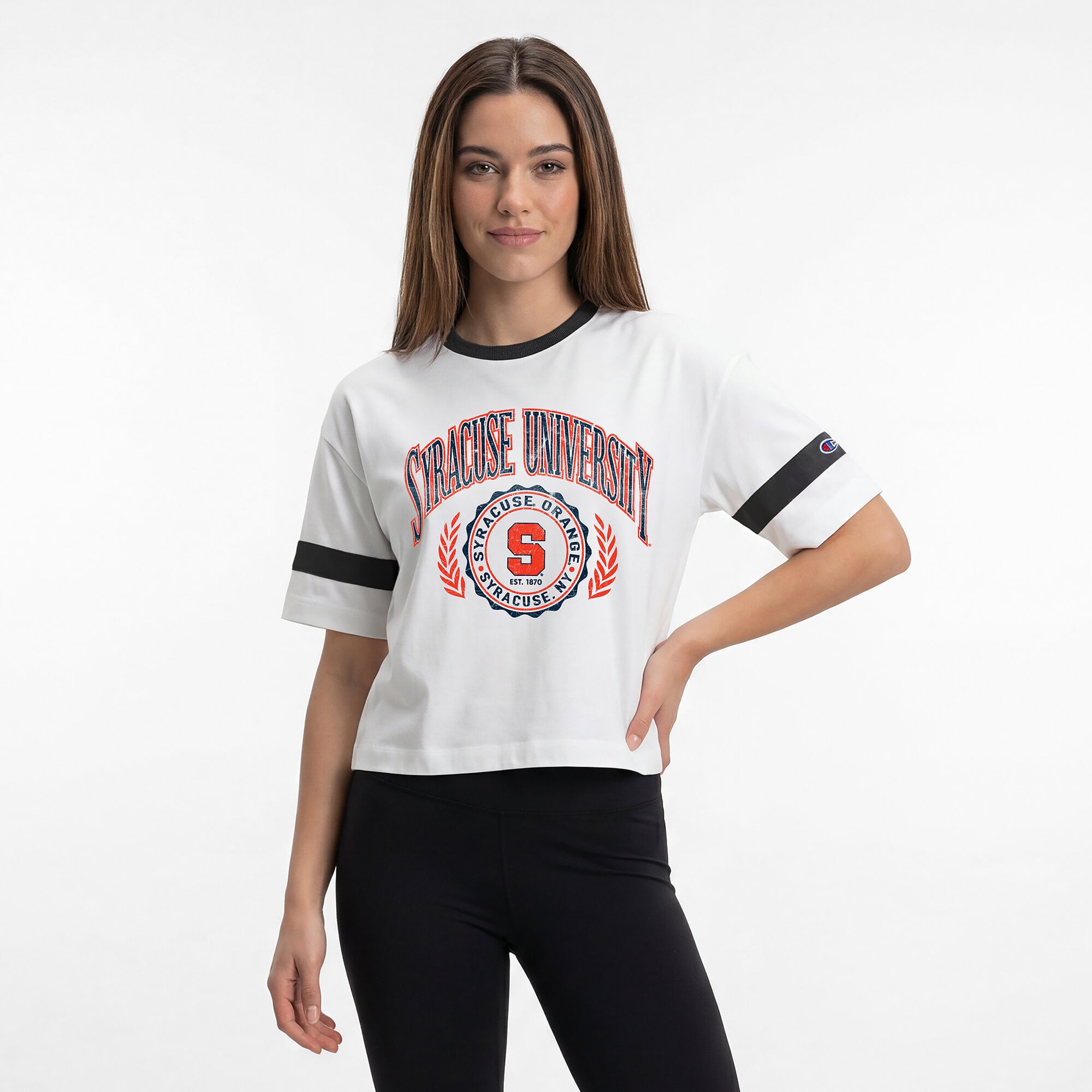 Women's Champion White Syracuse Orange Retro Oversized T-Shirt