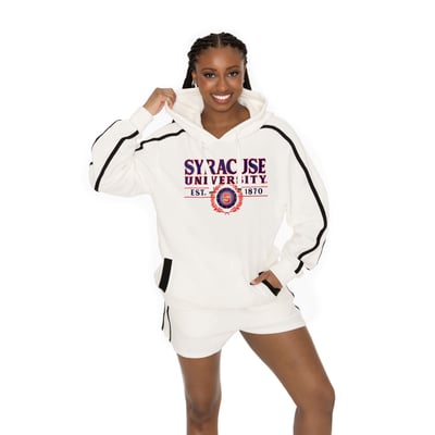  Syracuse Orange Gameday Couture Women's Down, Set, Go Hoodie and Shorts Lounge Set - Cream