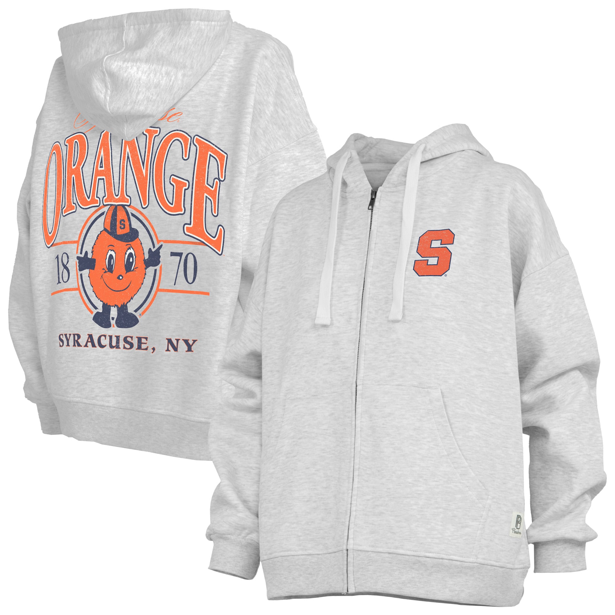 Sweat à capuche zippé Janise gris chiné Syracuse Orange pour femme, Pressbox