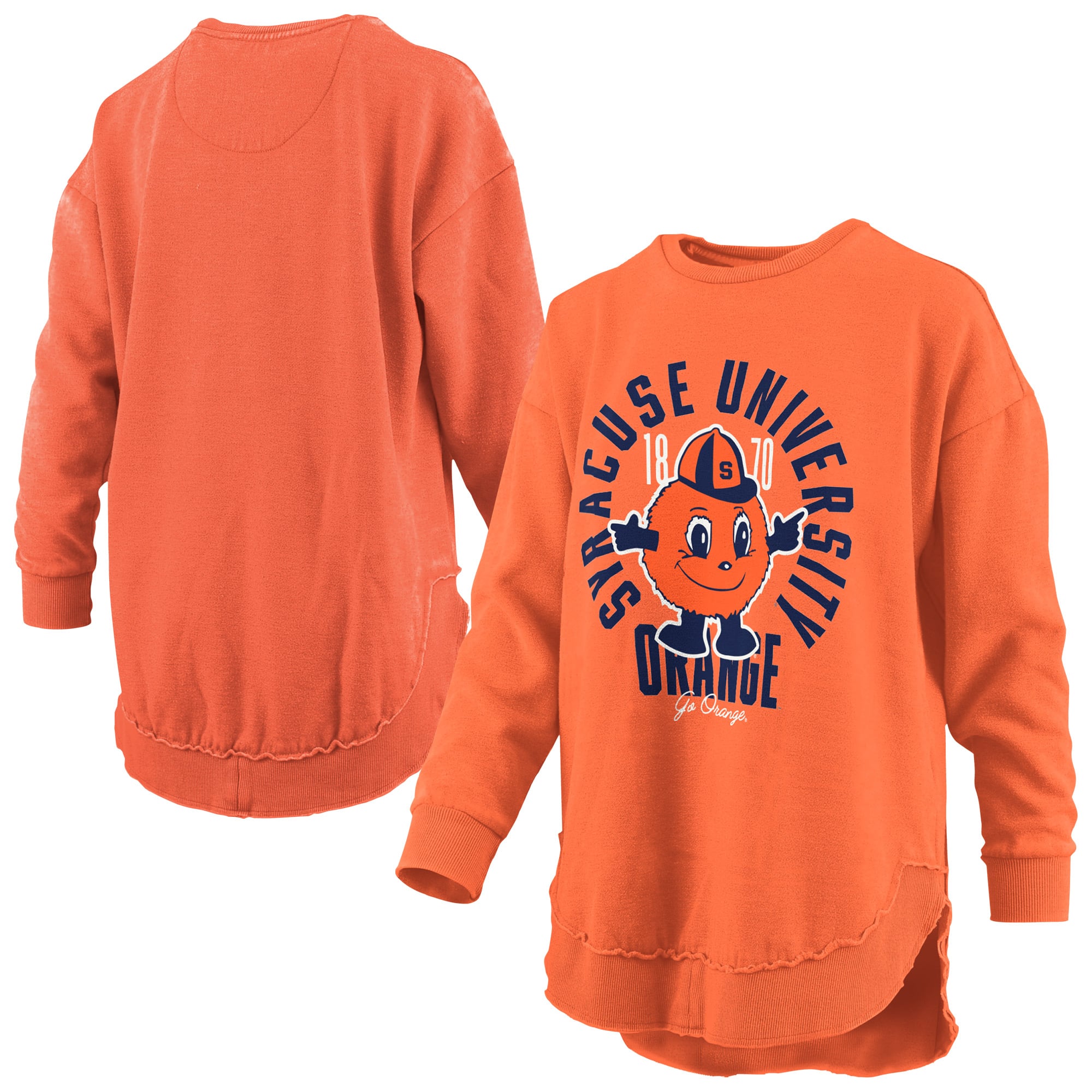 Sweat-shirt à col rond Pressbox Orange Syracuse Blitz pour femmes