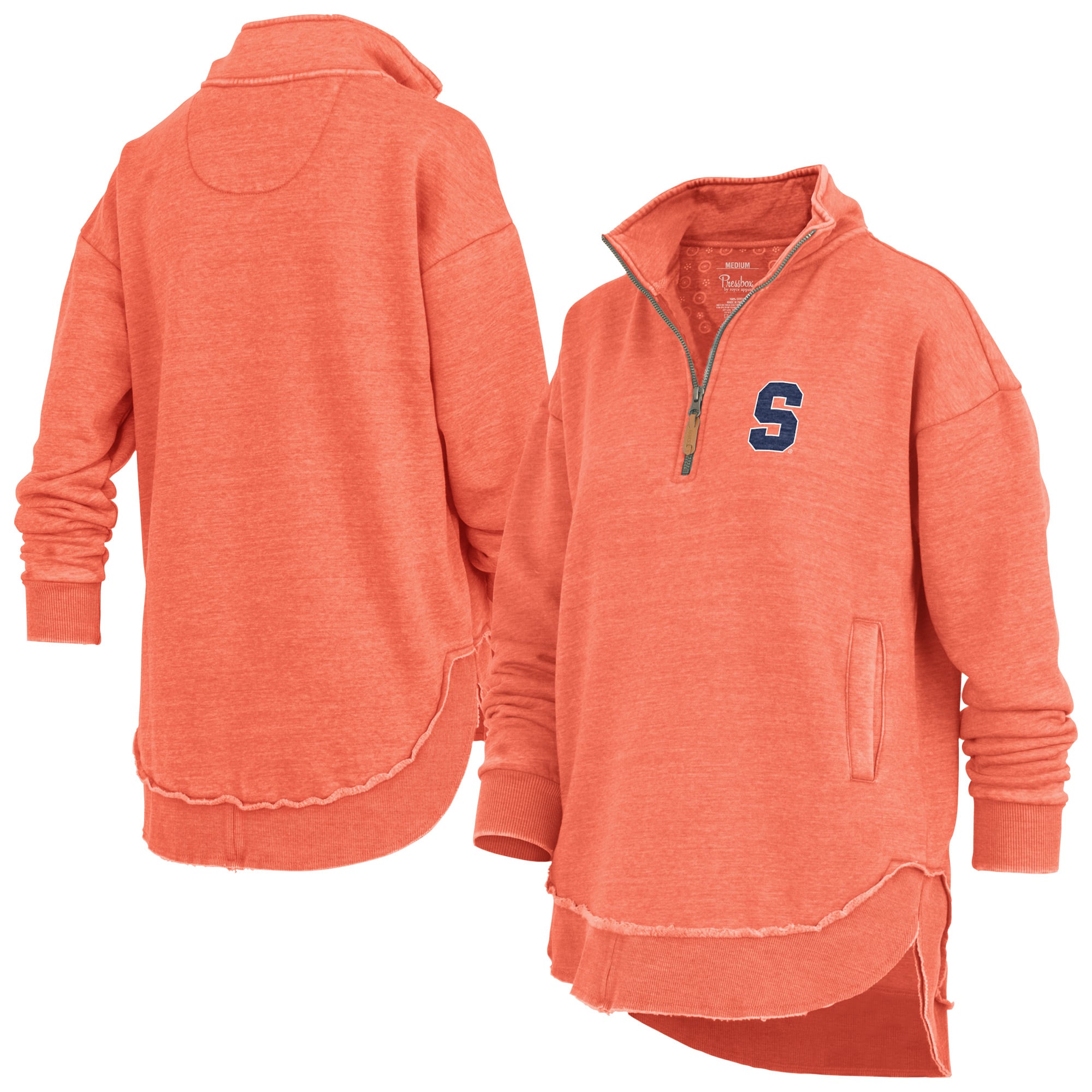 Women's Pressbox Orange Syracuse Northfork Sojourn Poncho Quarter-Zip Sweatshirt