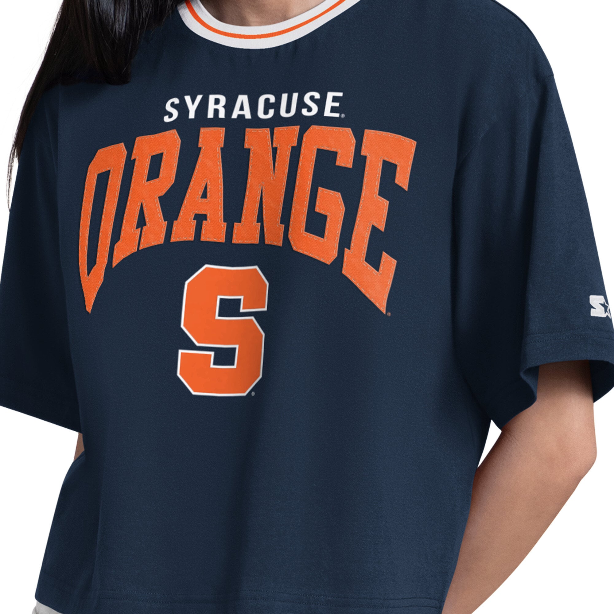 T-shirt court Starter Ace bleu marine Syracuse Orange pour femmes