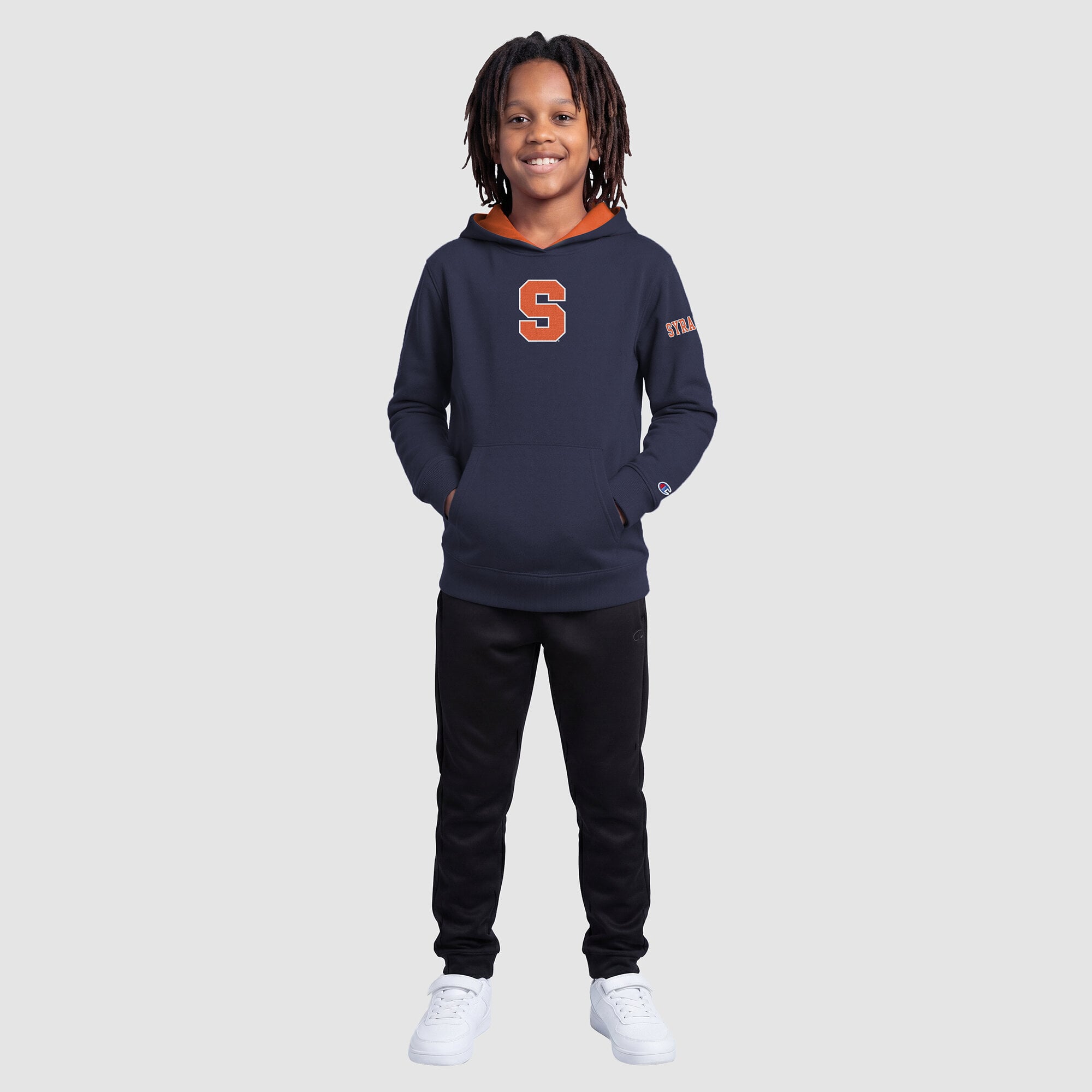 Youth Champion  Navy Syracuse Orange Fleece Hoodie