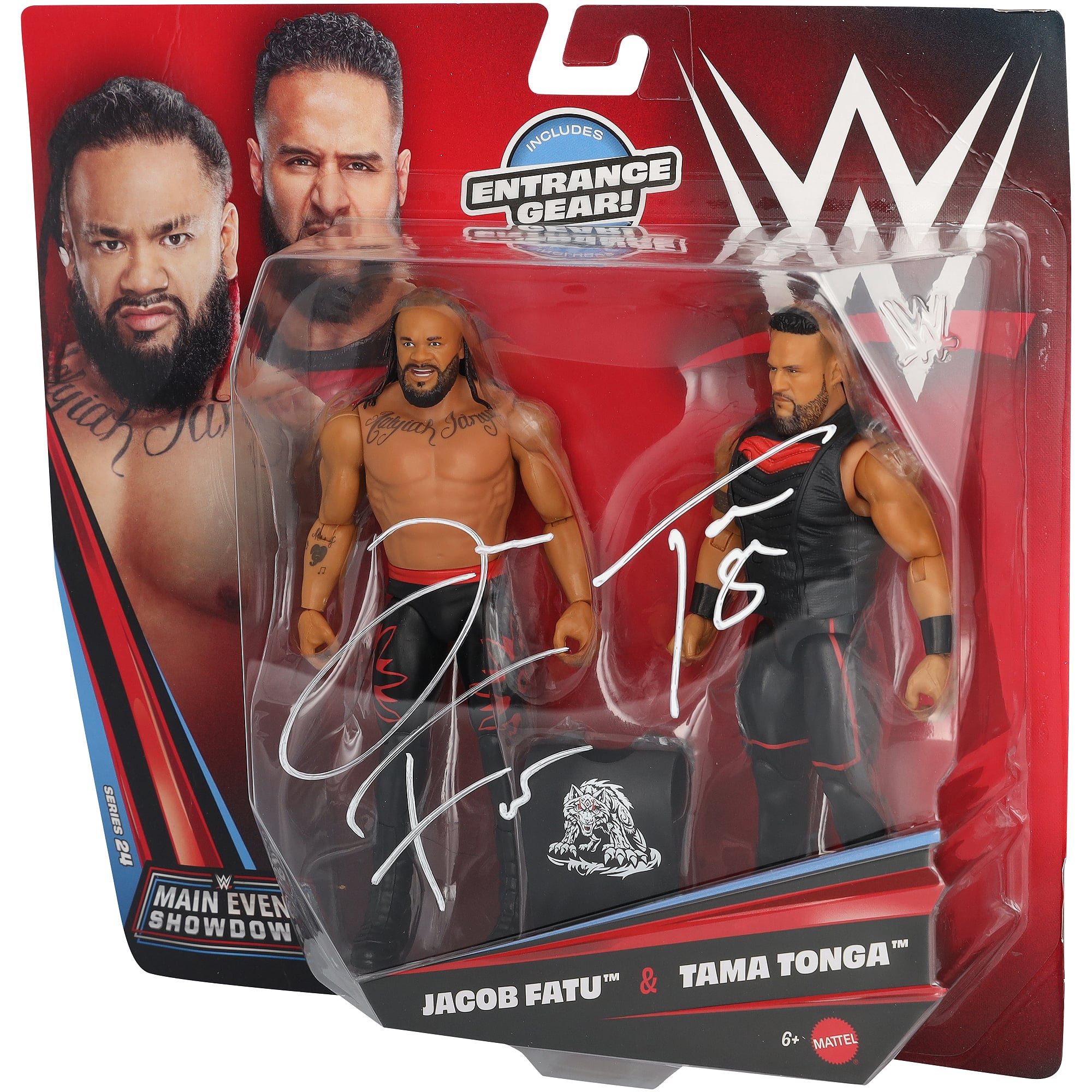 Tama Tonga & Jacob Fatu WWE Autographed Mattel Main Event Showdown 