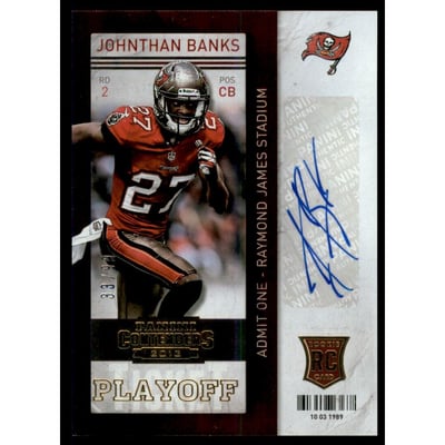 2013 Panini Contenders Playoff Ticket #145A Johnthan Banks AU