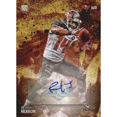 2014 Topps Fire Rookie Autographs Gold #160 Robert Herron
