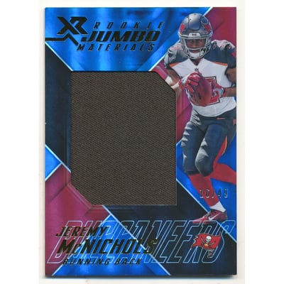 2017 Panini XR Rookie Jumbo Materials Blue #34 Jeremy McNichols