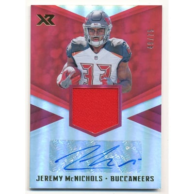2017 Panini XR Rookie Swatch Autographs Red #34 Jeremy McNichols/75