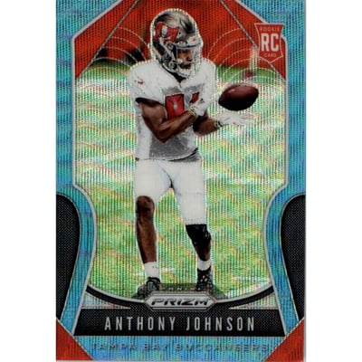 2019 Panini Prizm Prizms Blue Wave #370 Anthony Johnson