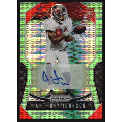 2019 Panini Prizm Rookie Autographs Prizms Neon Green #370 Anthony Johnson