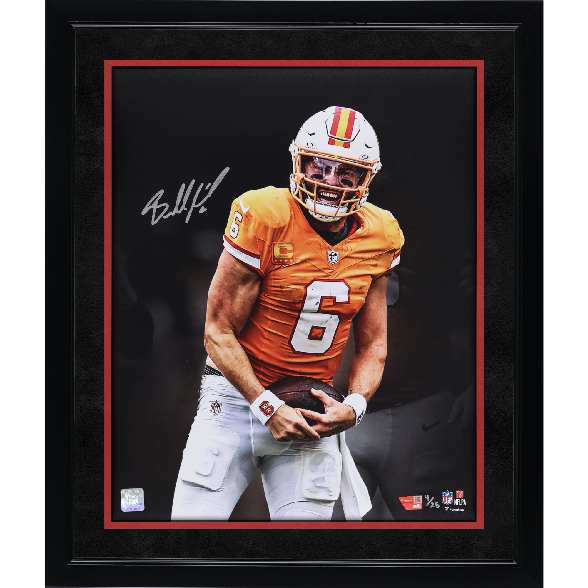 Photo dédicacée de Baker Mayfield (Tampa Bay Buccaneers) - 40,6 x 50,8 cm (édition limitée à 25 exemplaires)