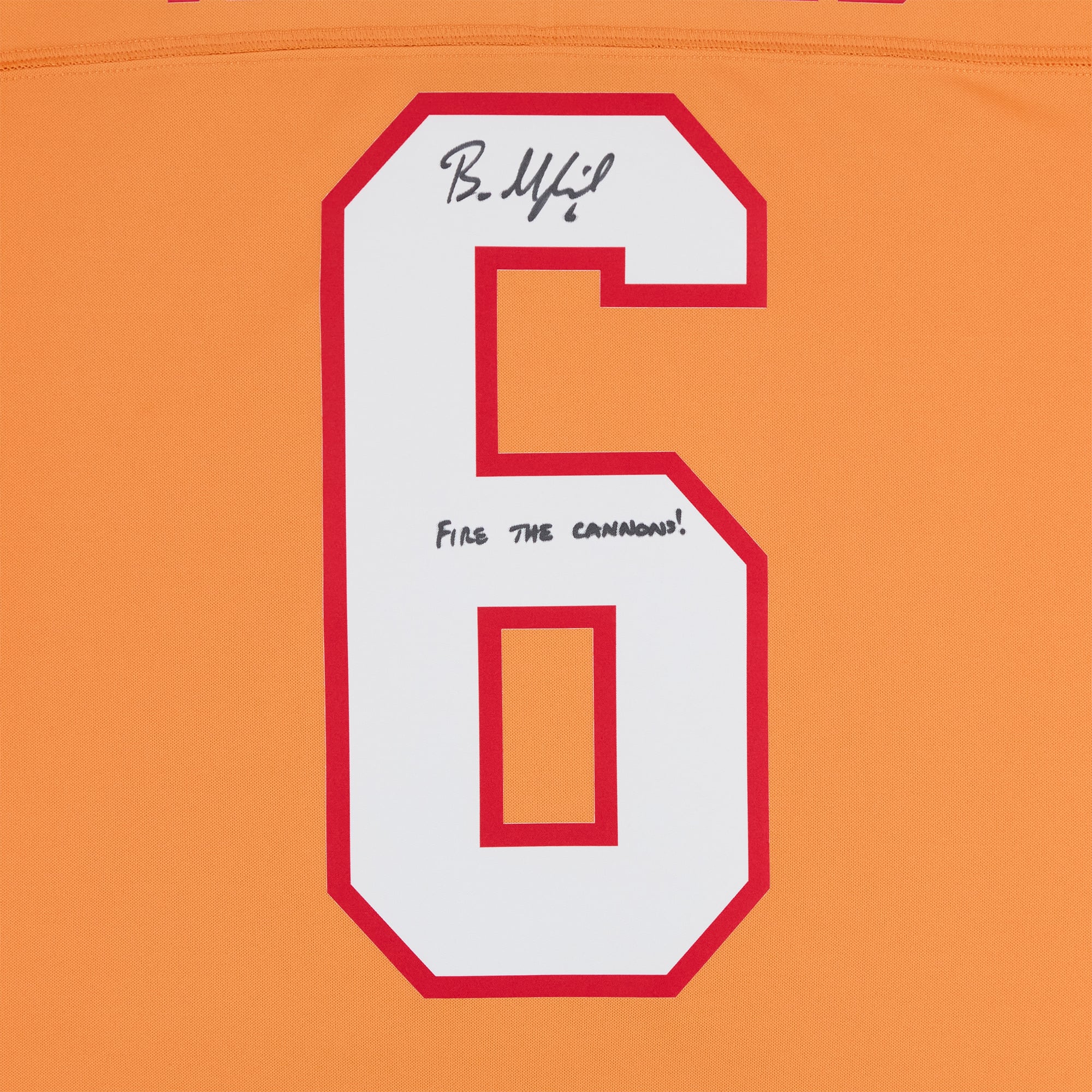 Maillot Nike Creamsicle Vapor Fuse Limited dédicacé par Baker Mayfield des Tampa Bay Buccaneers avec l'inscription « Fire The Cannons ! »