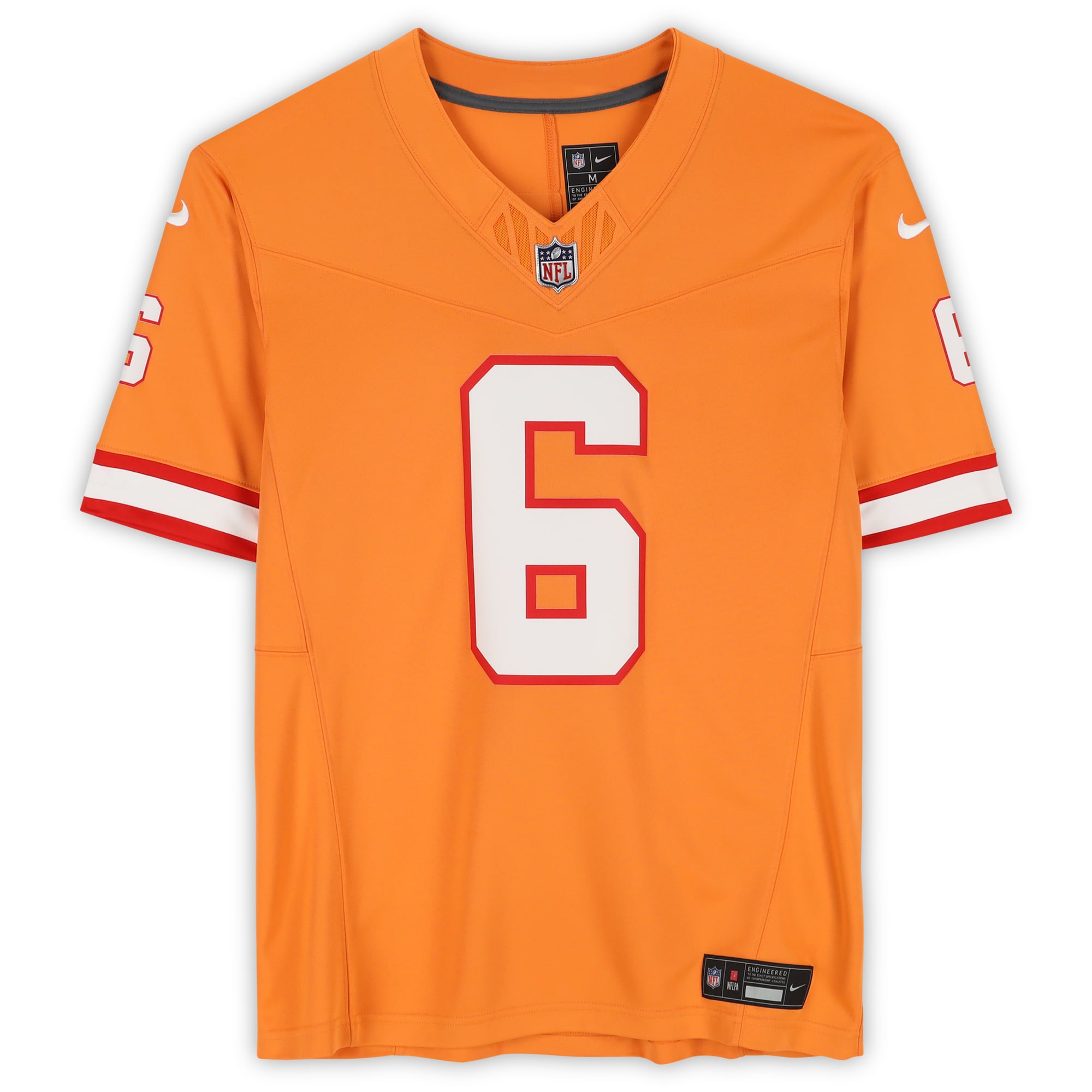 Maillot Nike Vapor Fuse orange dédicacé par Baker Mayfield des Tampa Bay Buccaneers