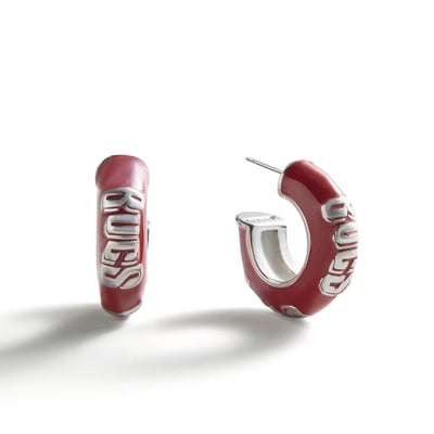 Tampa Bay Buccaneers BaubleBar Puffy Enamel Hoop Earrings
