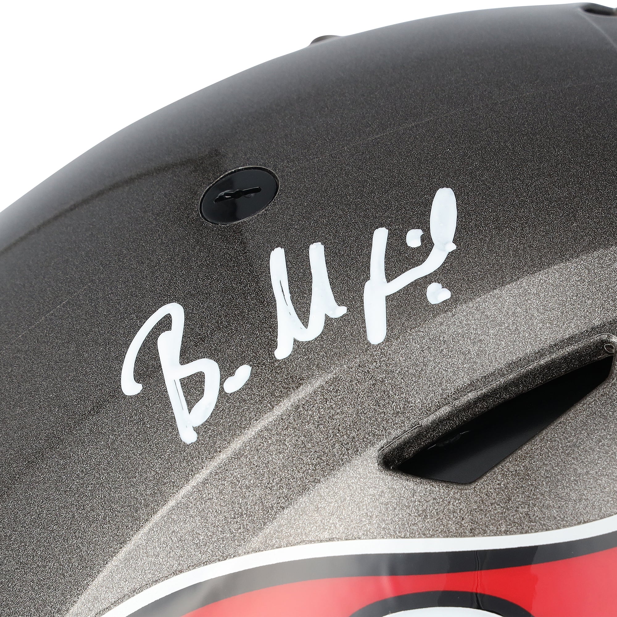 Casque Riddell Speed ​​Flex Authentic autographié par Bucky Irving, Mike Evans et Baker Mayfield des Buccaneers de Tampa Bay