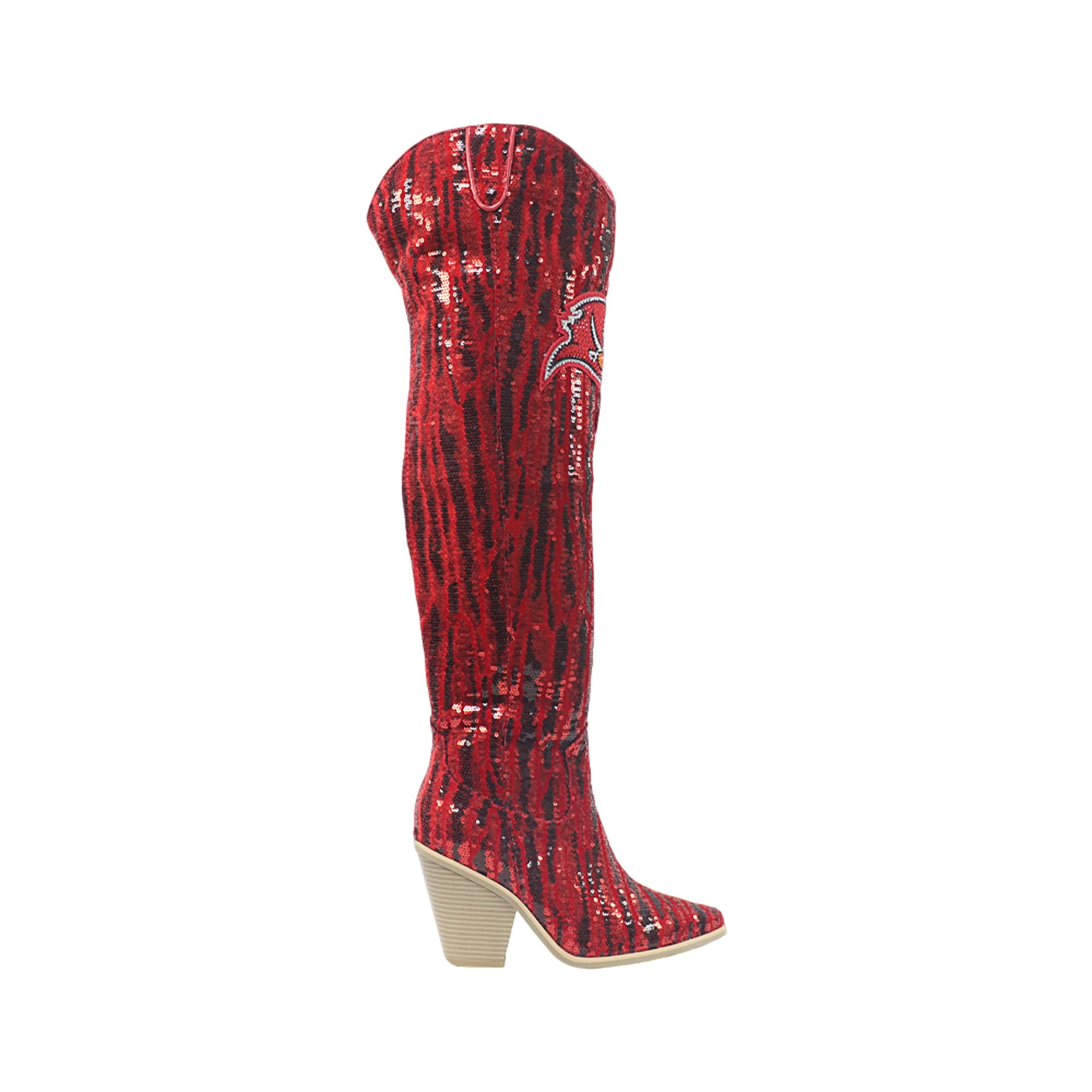 Cuce Tampa Bay Buccaneers Over-the-Knee Two-Tone Sequin Boots