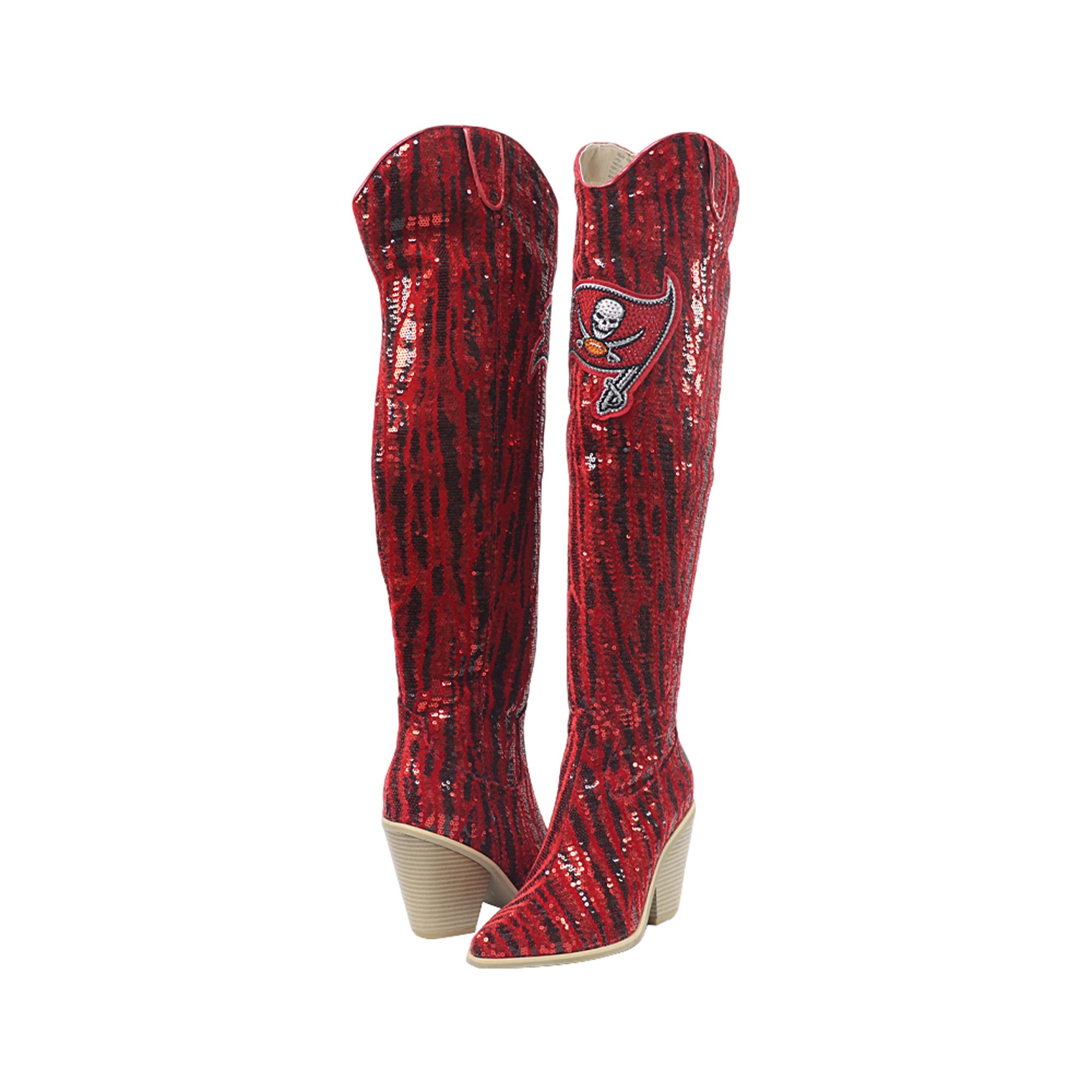 Cuce Tampa Bay Buccaneers Over-the-Knee Two-Tone Sequin Boots