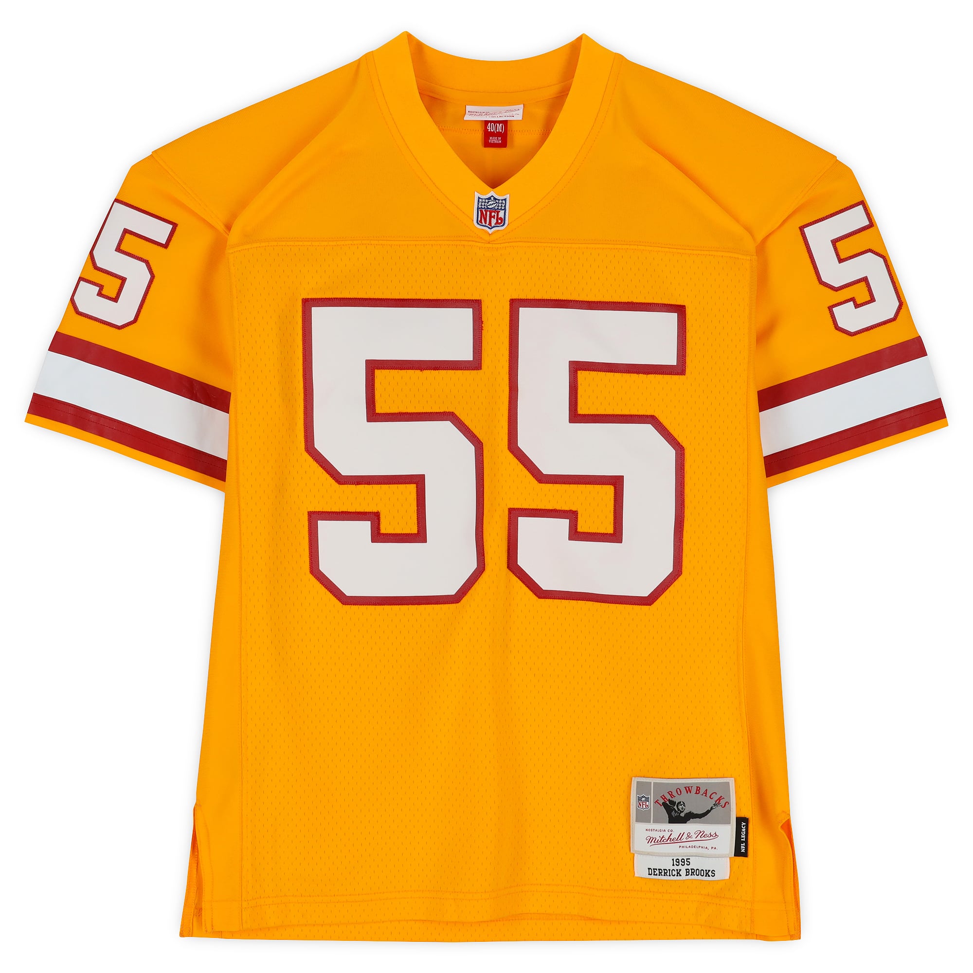 Derrick Brooks Tampa Bay Buccaneers Autographed Orange Mitchell and Ness 1995 Replica Jersey with "HOF 14" Inscription