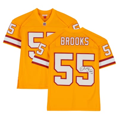 Derrick Brooks Tampa Bay Buccaneers Autographed Fanatics Authentic Orange Mitchell and Ness 1995 Replica Jersey with "HOF 14" Inscription