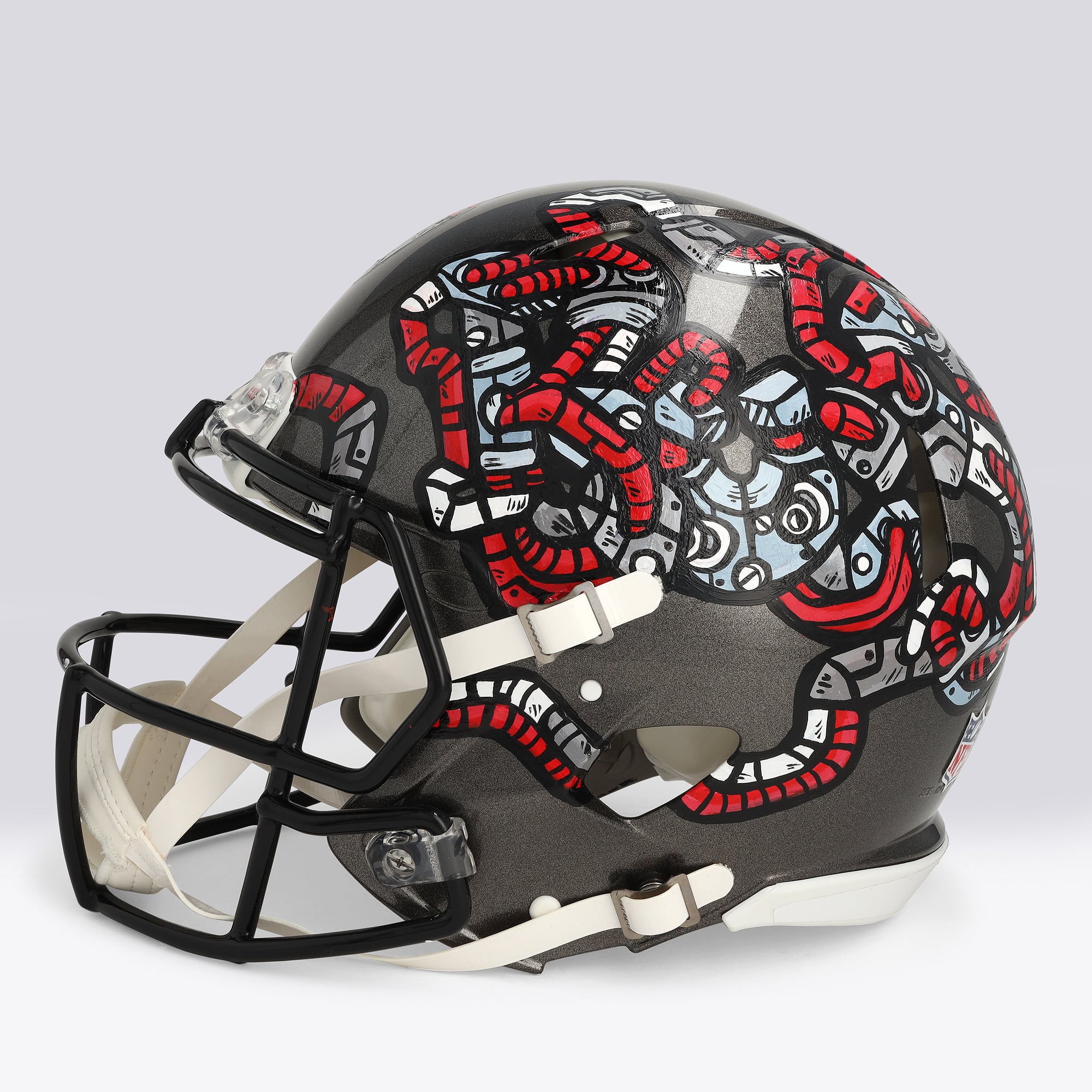 Emeka Egbuka Tampa Bay Buccaneers Autographed Riddell Speed Authentic Helmet - Art by Distorted - Limited Edition #1/1 - WN55916781