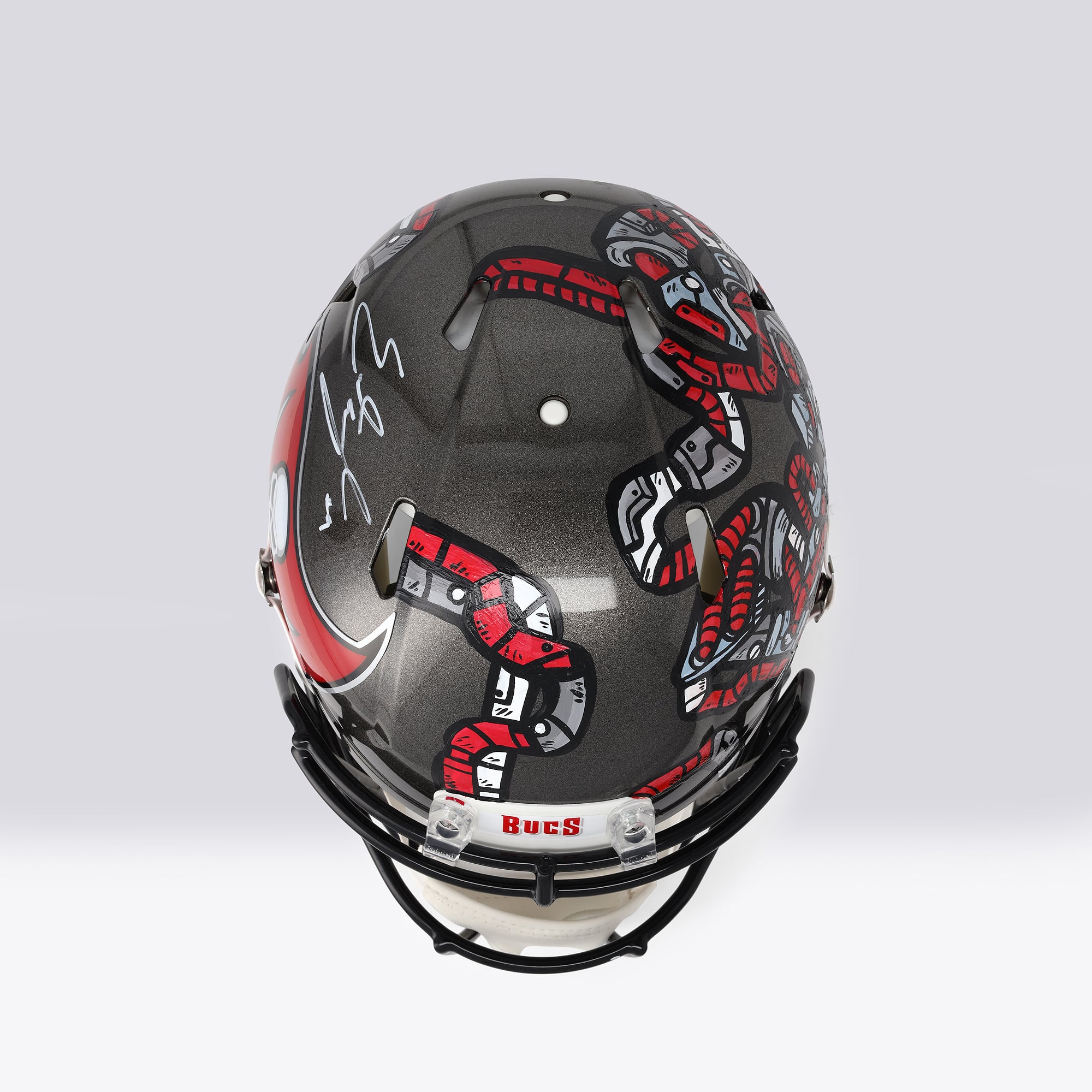 Emeka Egbuka Tampa Bay Buccaneers Autographed Riddell Speed Authentic Helmet - Art by Distorted - Limited Edition #1/1 - WN55916781