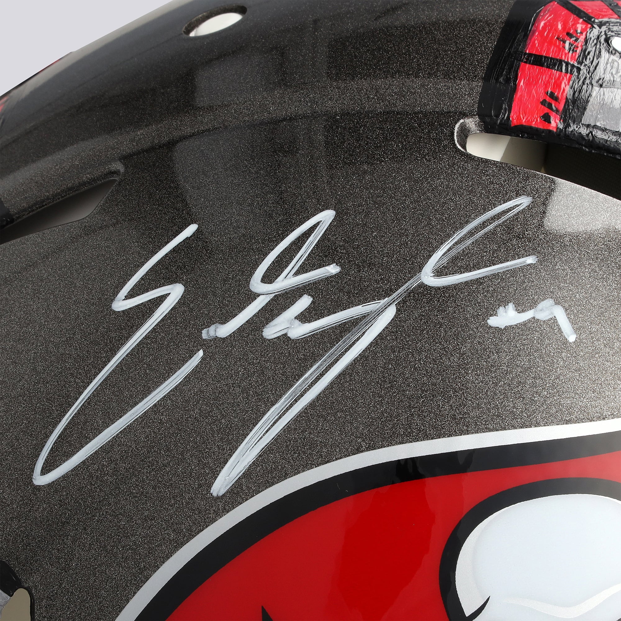 Emeka Egbuka Tampa Bay Buccaneers Autographed Riddell Speed Authentic Helmet - Art by Distorted - Limited Edition #1/1 - WN55916781